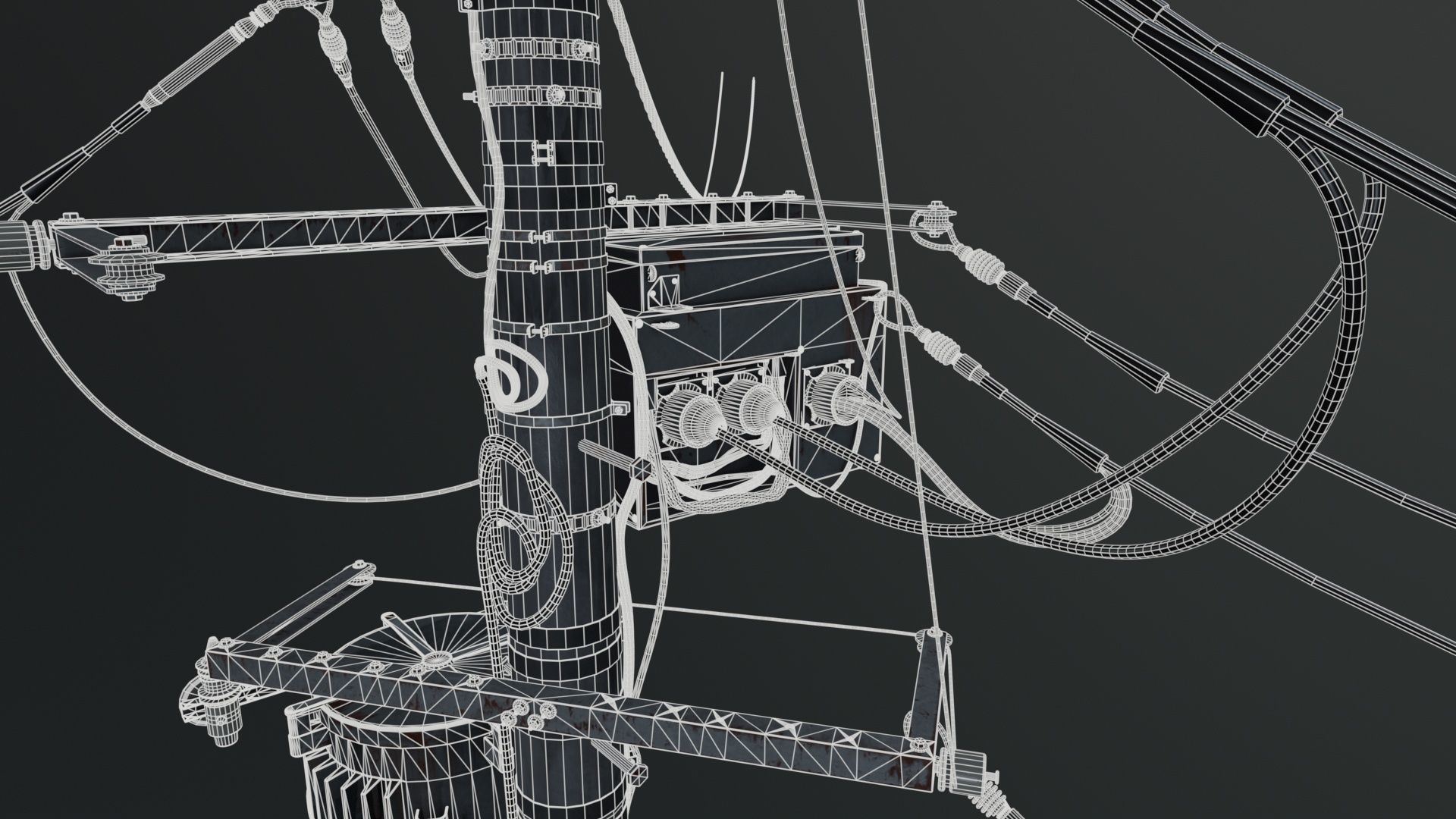 Japan Electric Pole 3D model_13