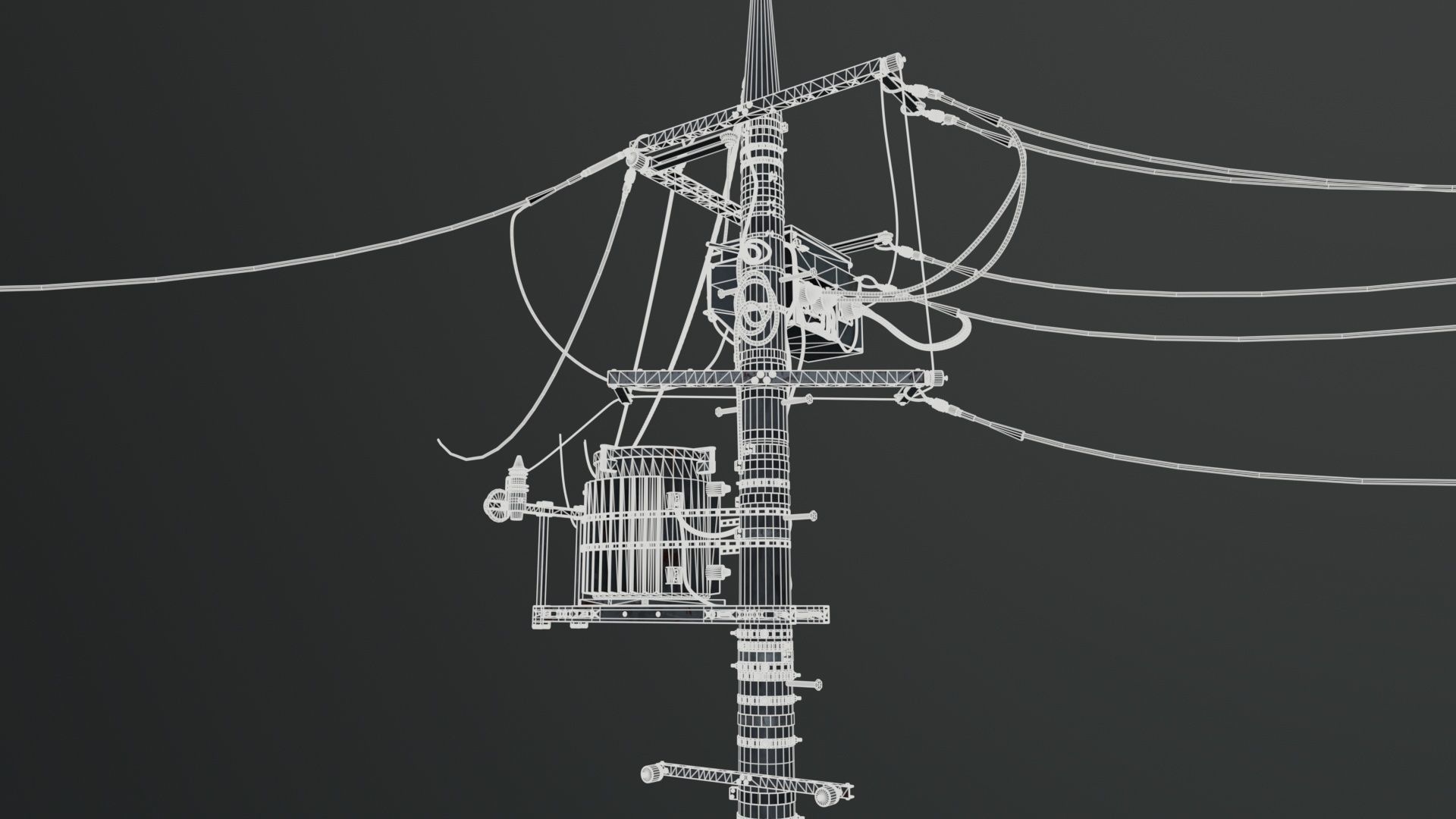 Japan Electric Pole 3D model_12