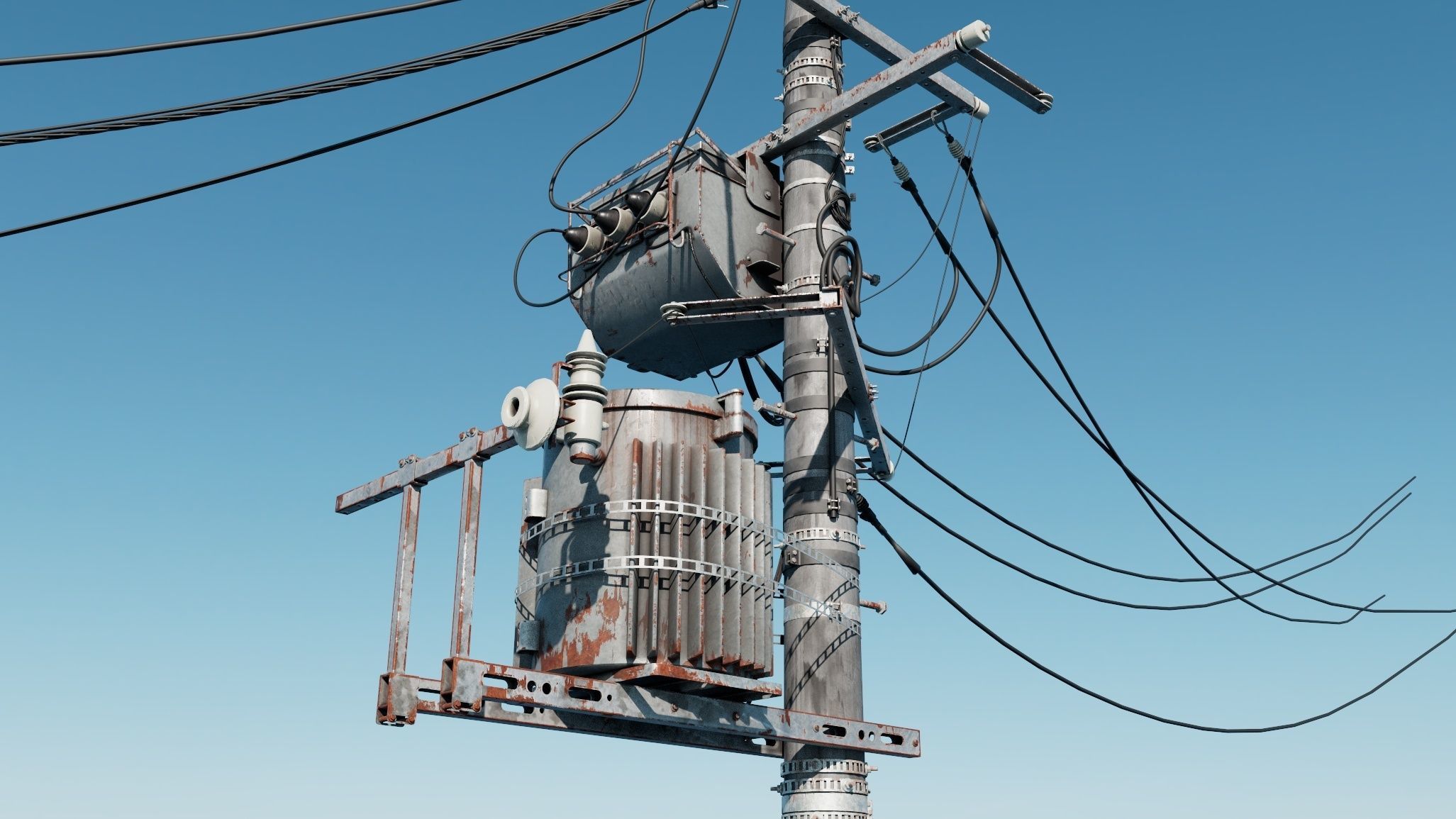 Japan Electric Pole 3D model_1