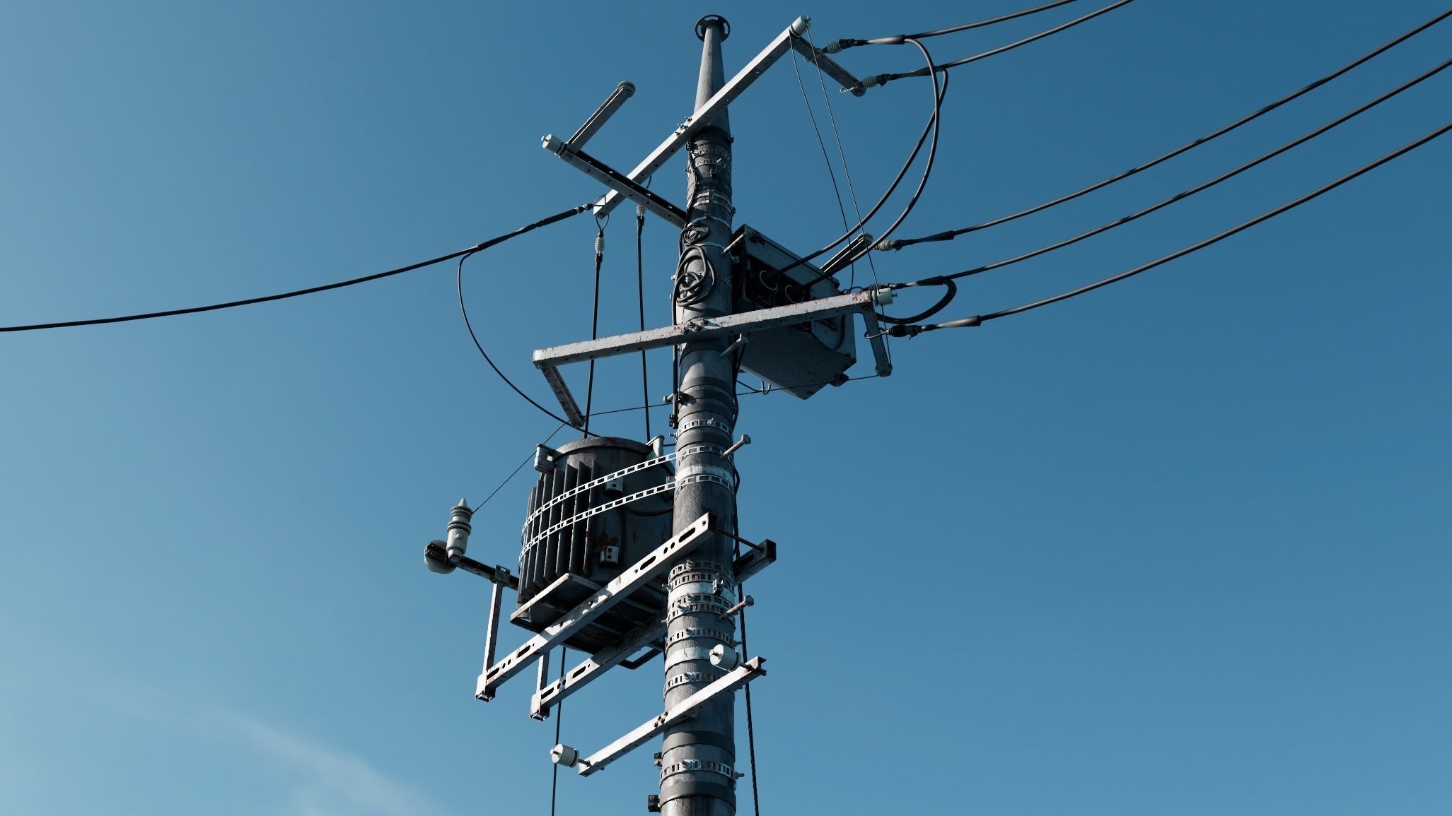 Japan Electric Pole 3D model_4