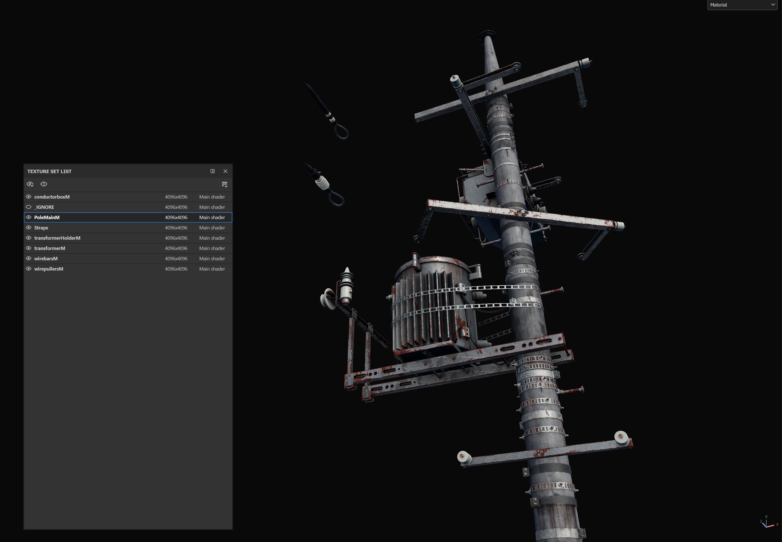 Japan Electric Pole 3D model_10
