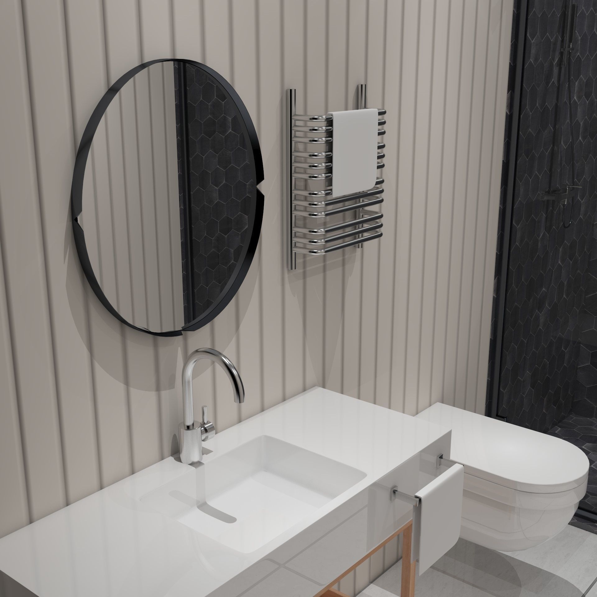 Modern Small Bathroom 3D model_3