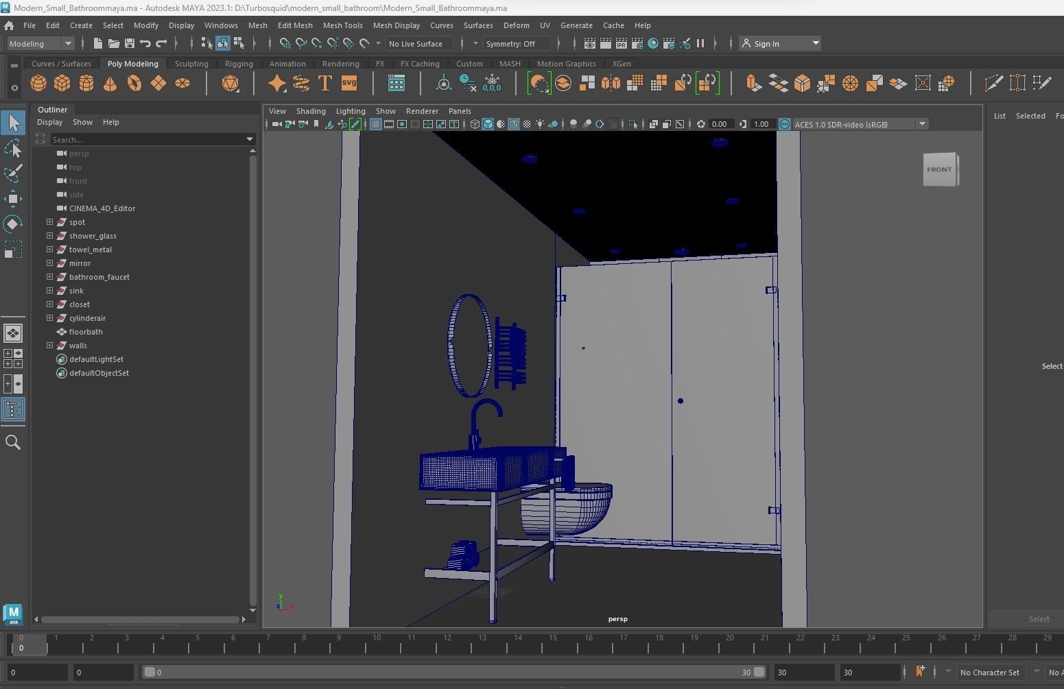 Modern Small Bathroom 3D model_14