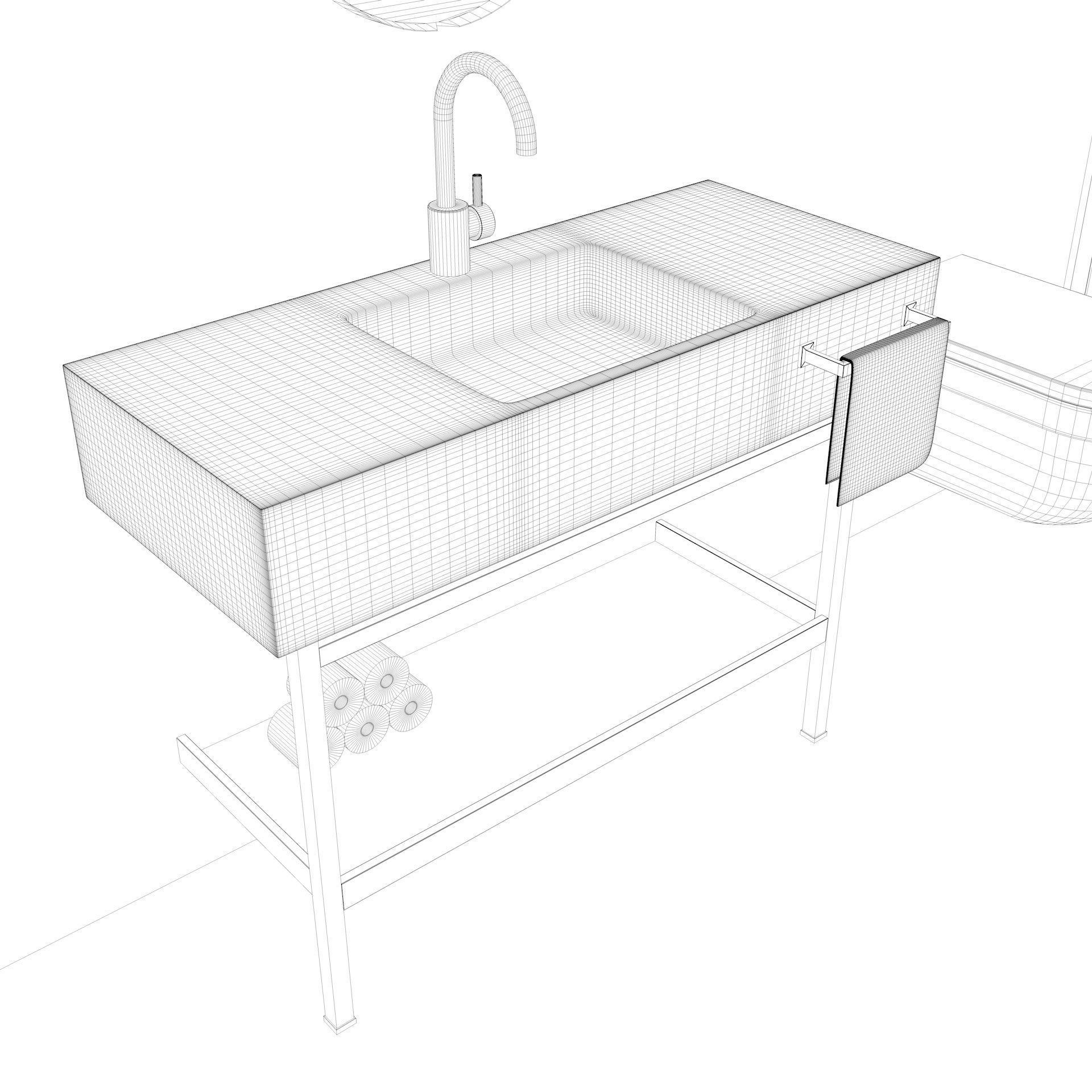 Modern Small Bathroom 3D model_8