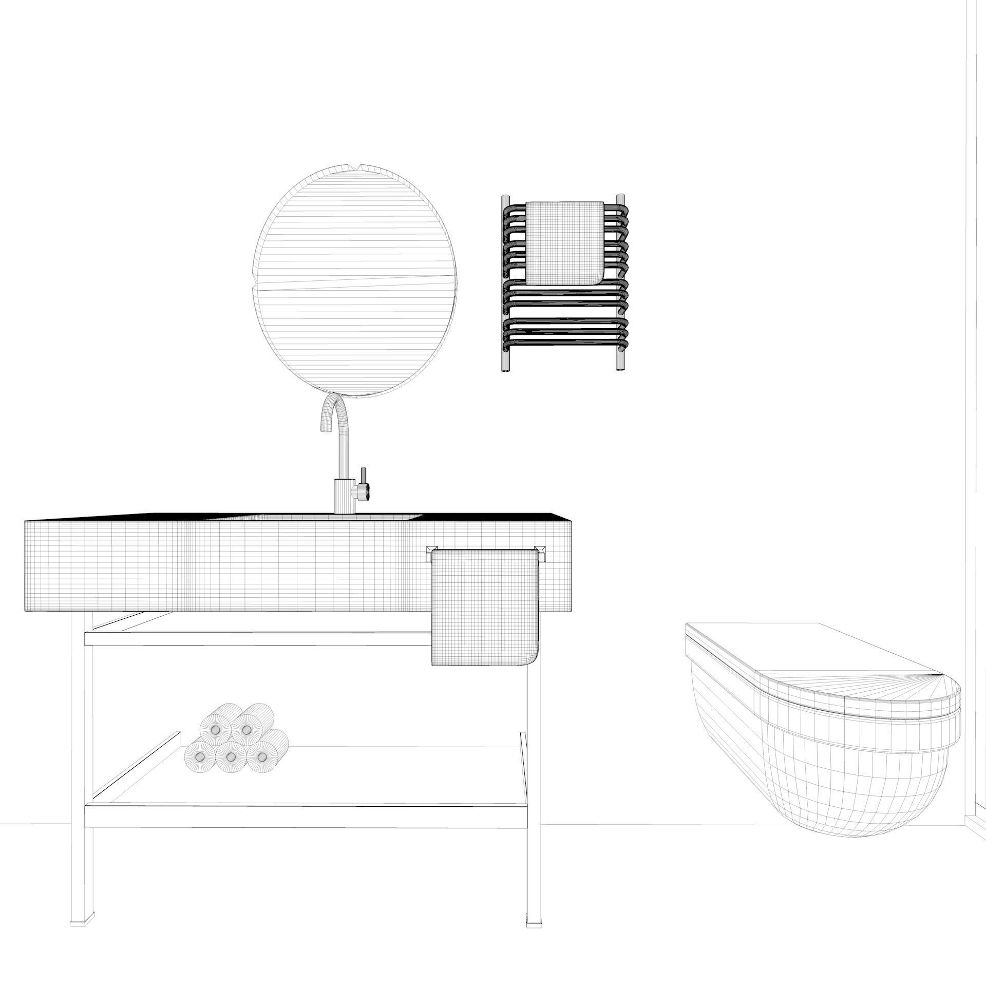 Modern Small Bathroom 3D model_12
