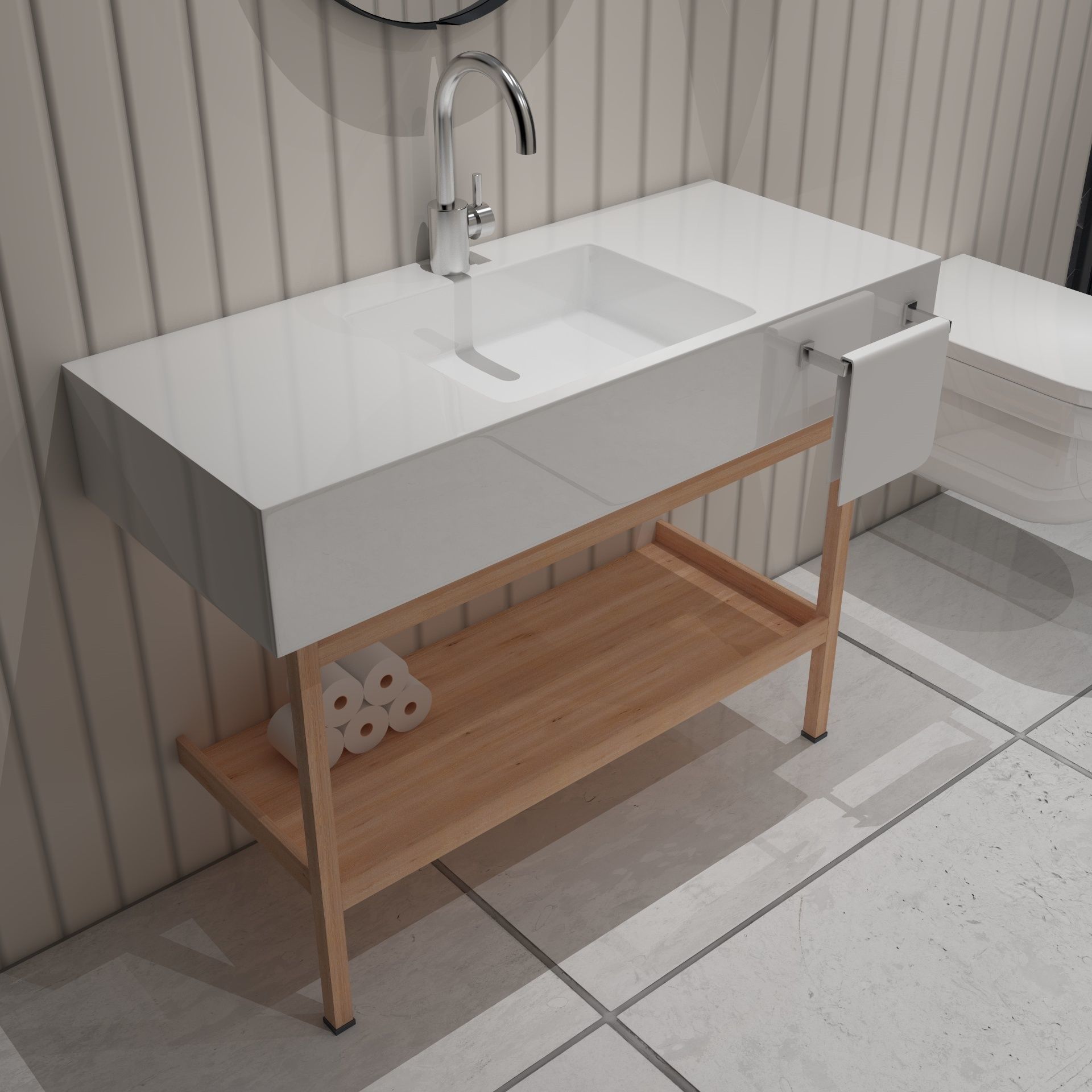 Modern Small Bathroom 3D model_1