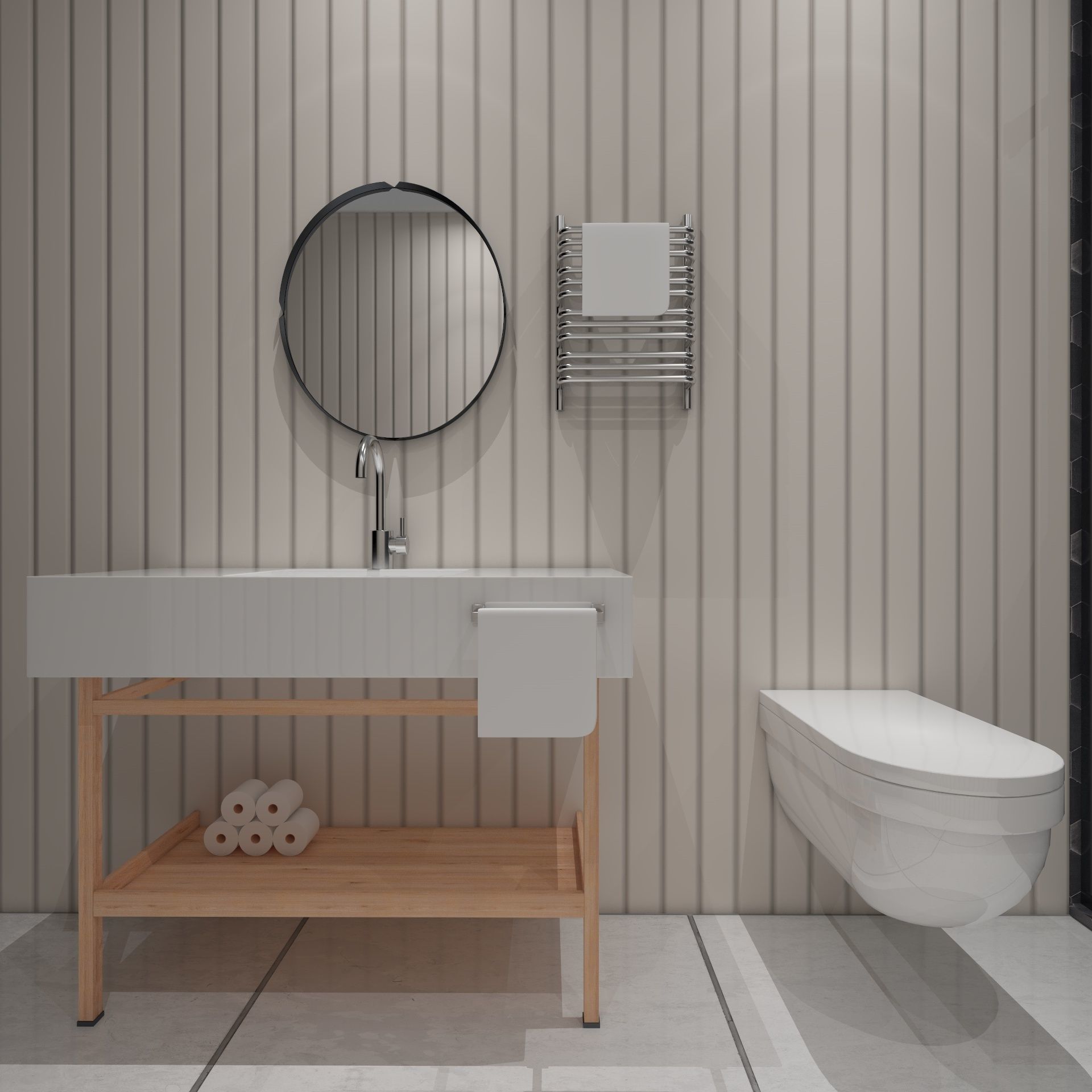 Modern Small Bathroom 3D model_5