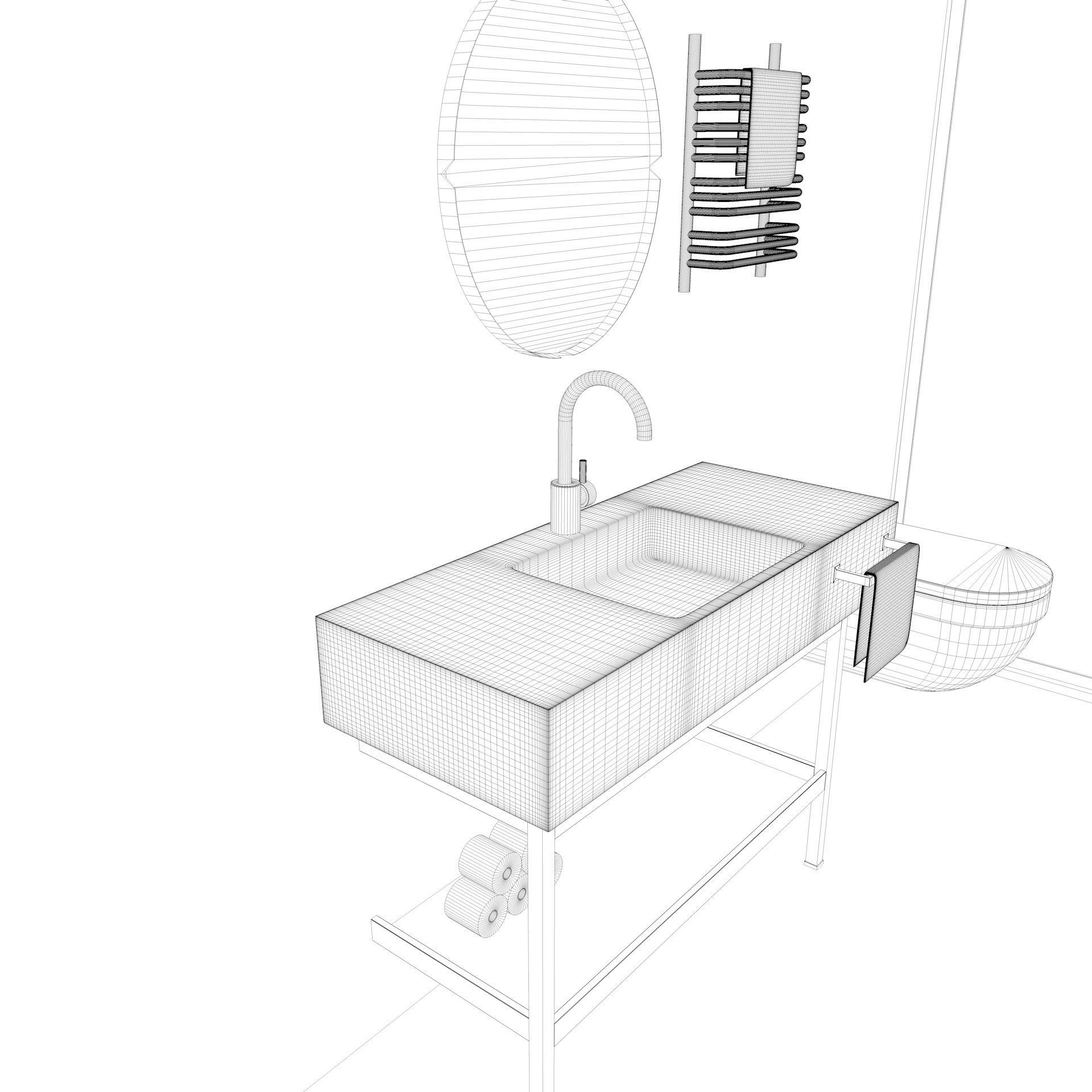 Modern Small Bathroom 3D model_13
