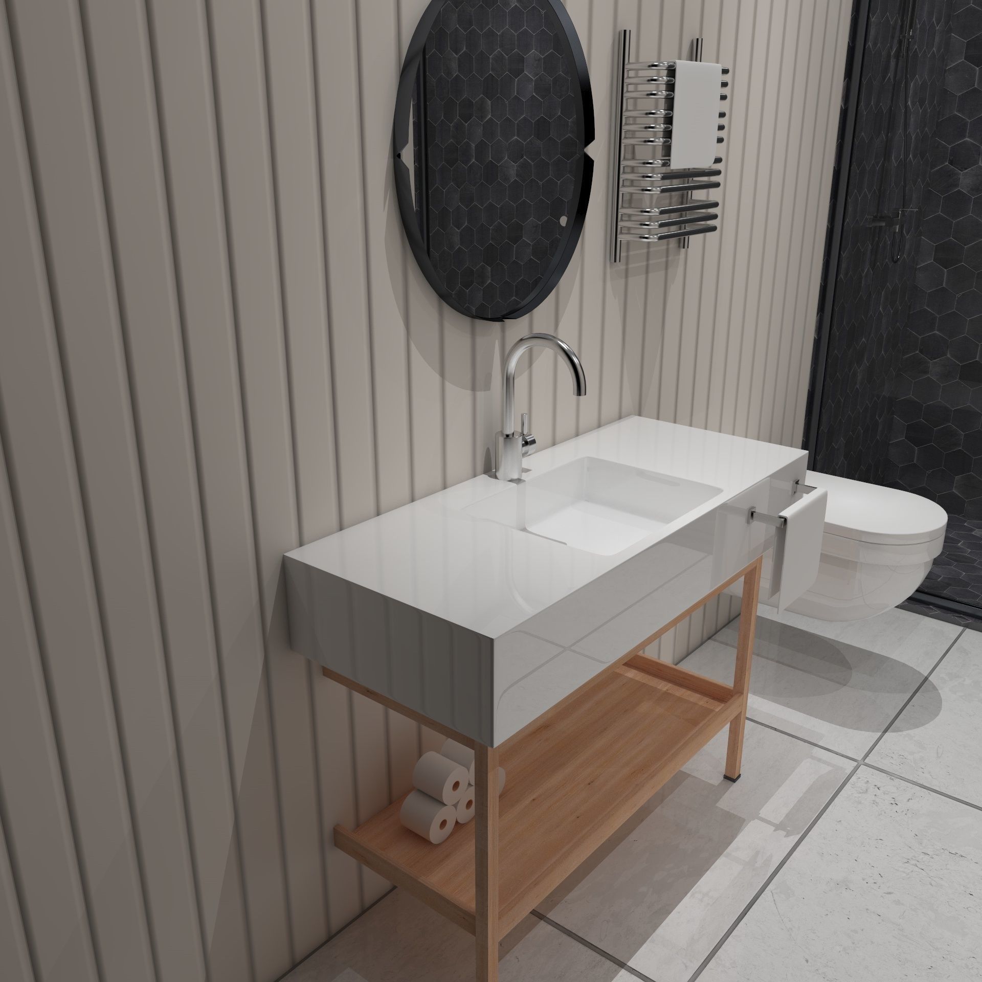 Modern Small Bathroom 3D model_6