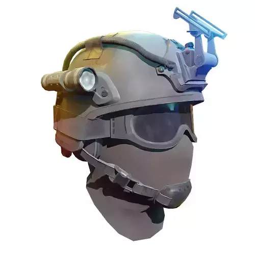 Military helmet with mask 