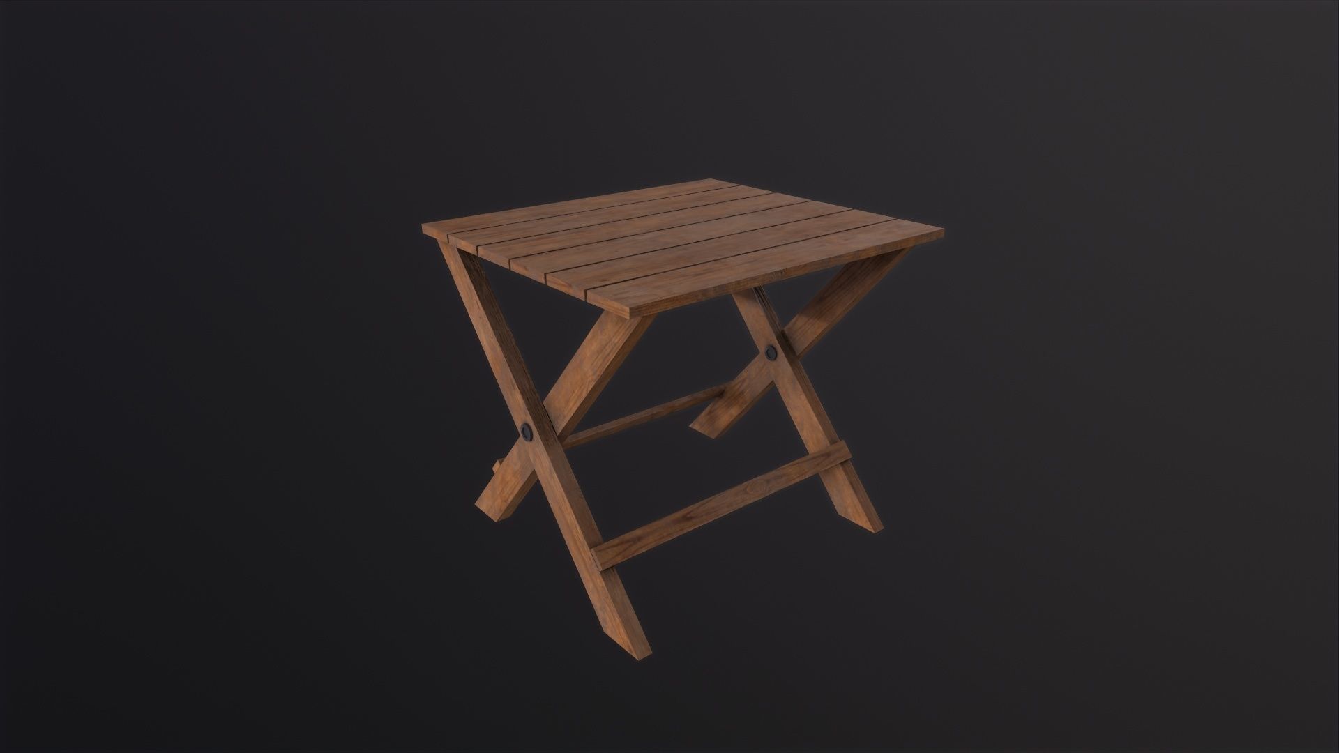 beach table 3D Model Low-poly 3D model_2