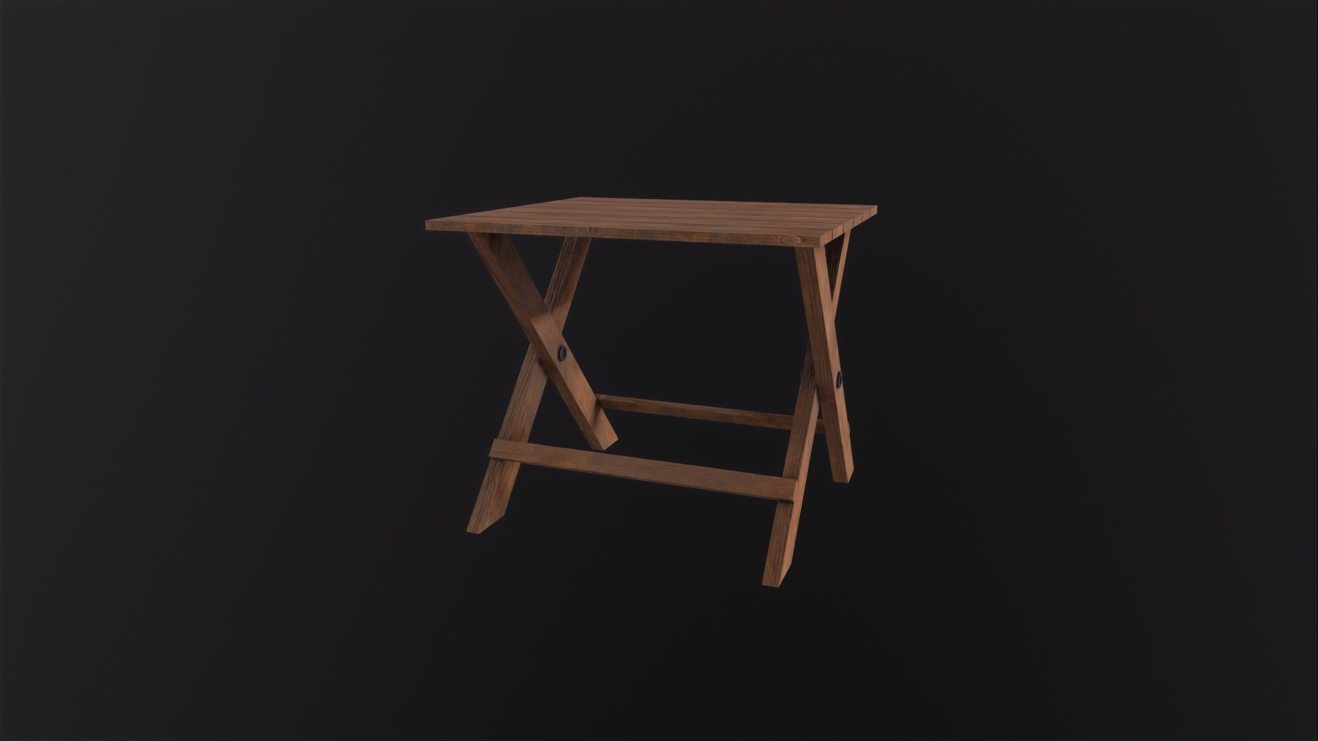 beach table 3D Model Low-poly 3D model_3