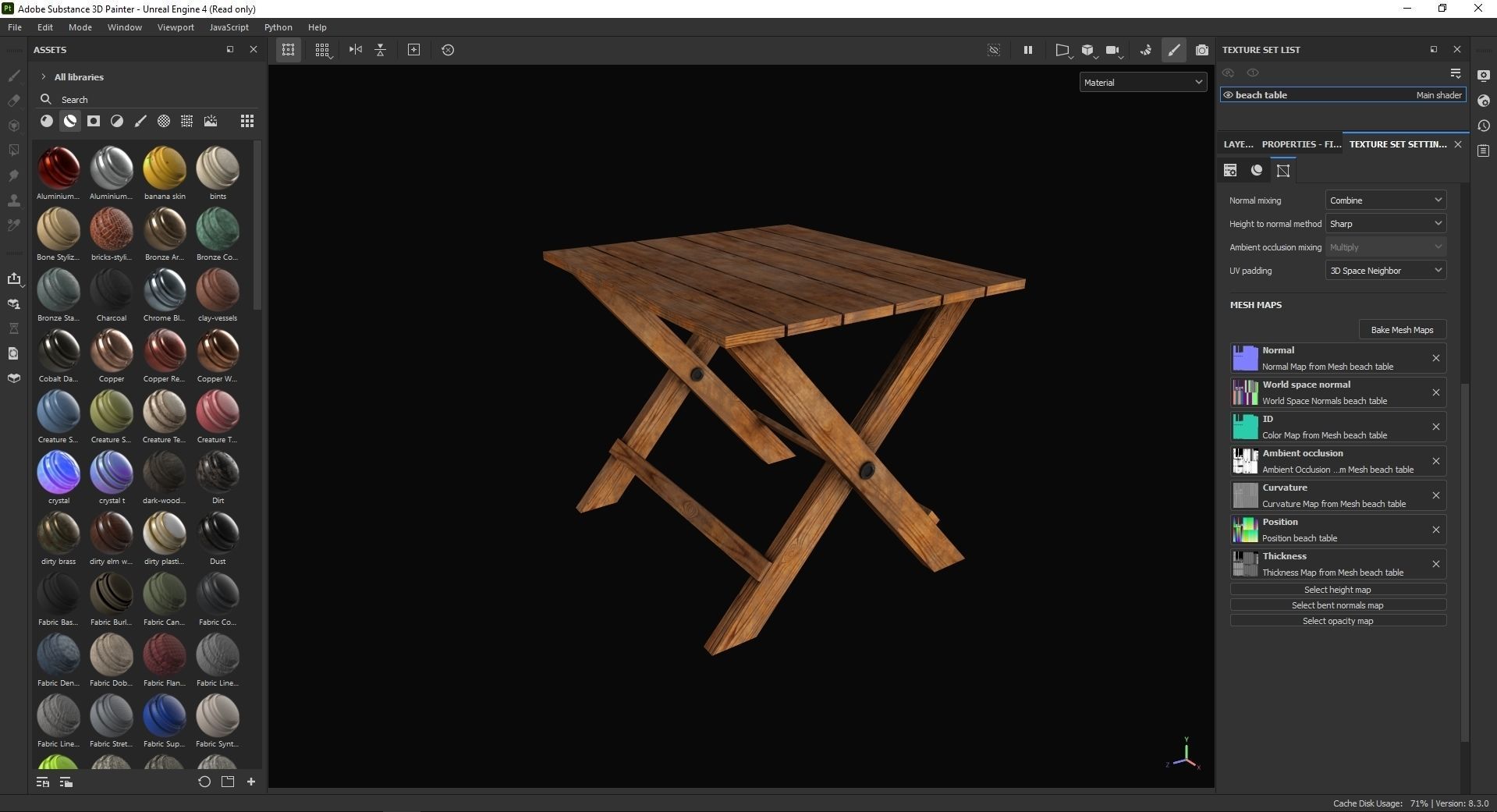 beach table 3D Model Low-poly 3D model_7