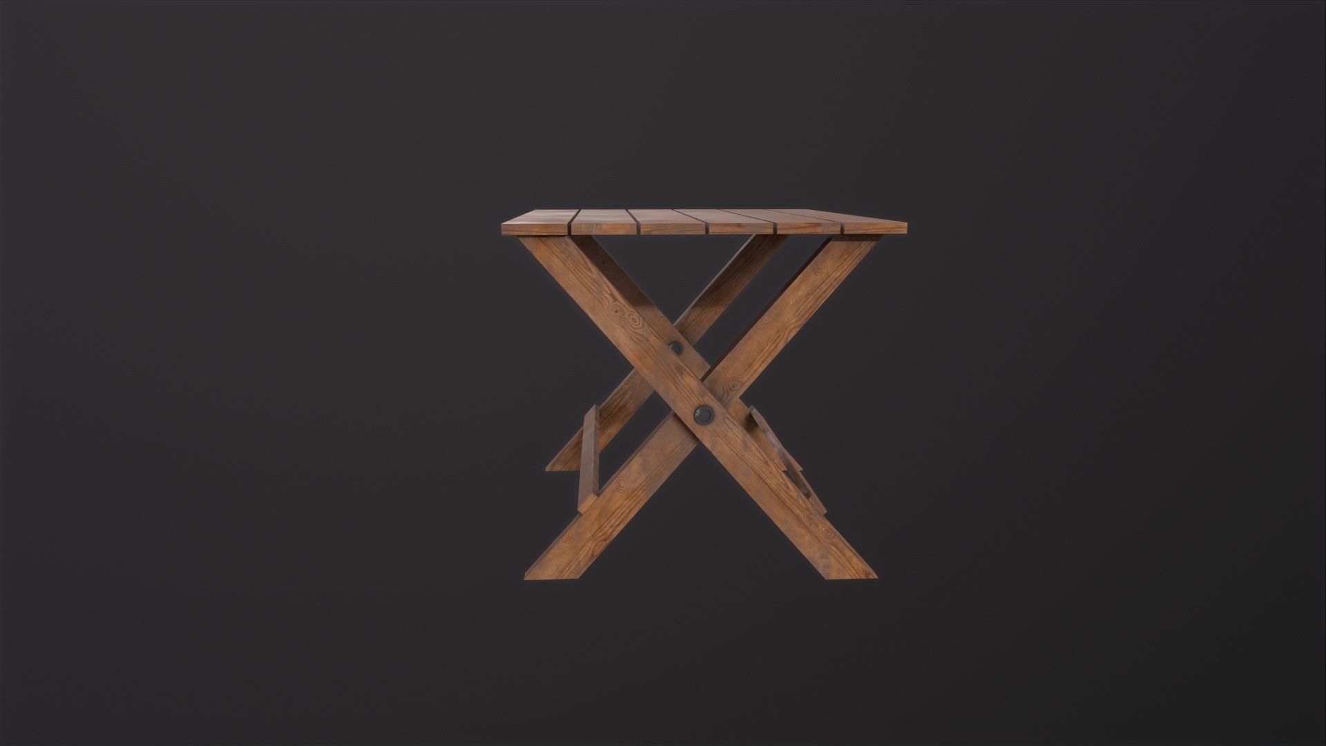 beach table 3D Model Low-poly 3D model_5