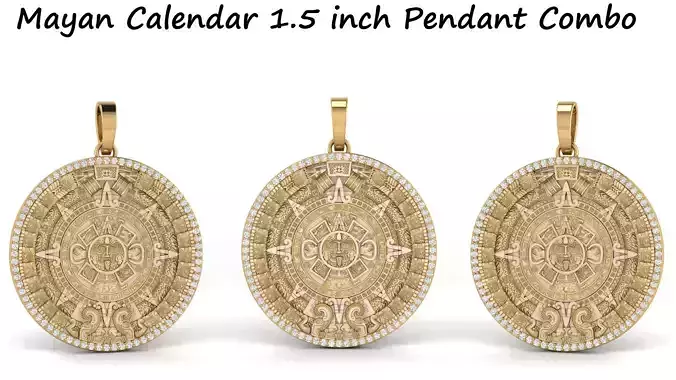 Mayan Calendar 1 and half inch Diamond Pendant  3D print model