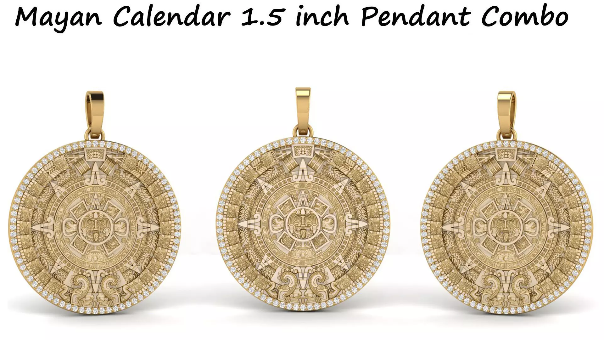 Mayan Calendar 1 and half inch Diamond Pendant  3D print model_0