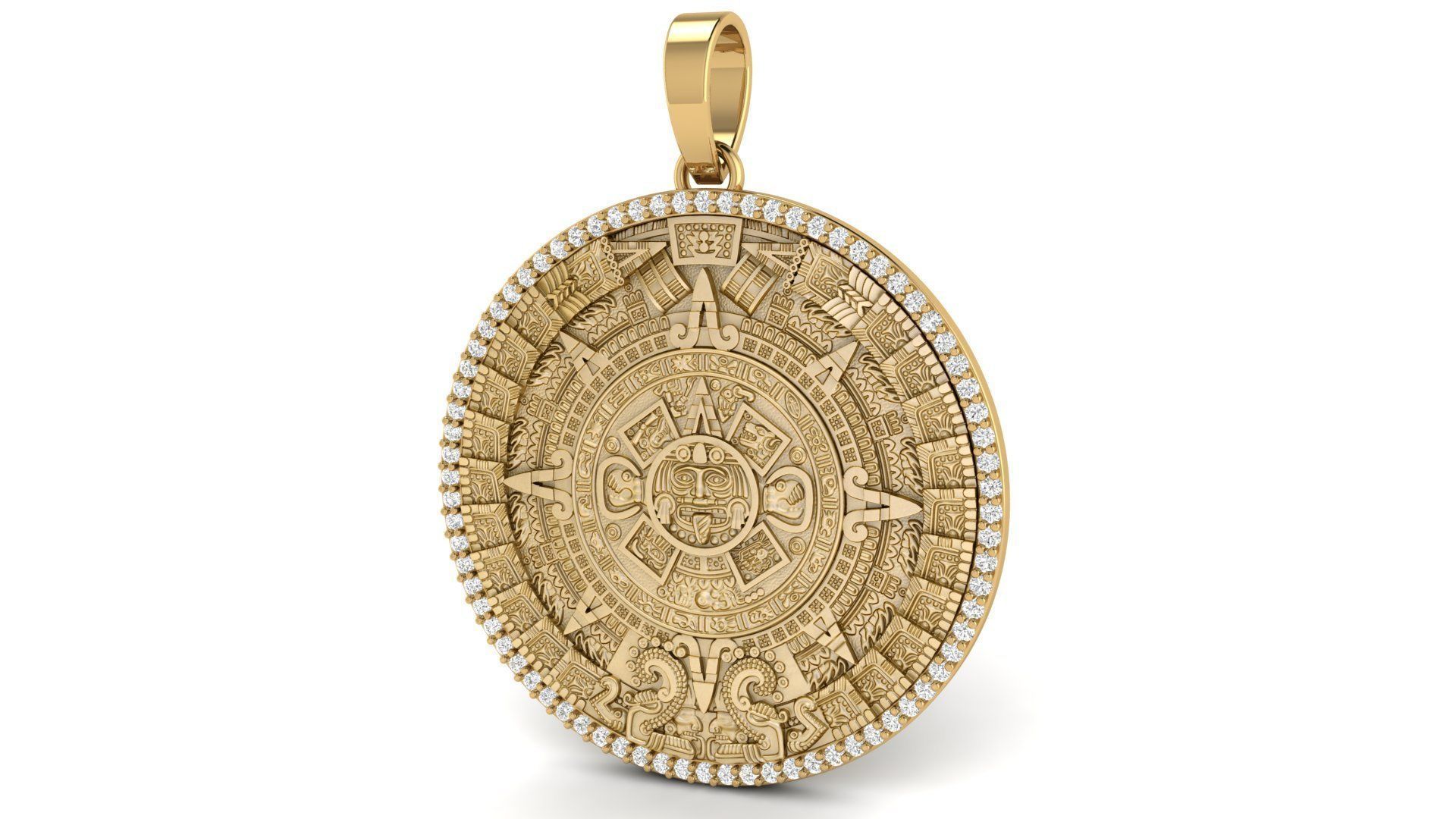Mayan Calendar 1 and half inch Diamond Pendant  3D print model_7