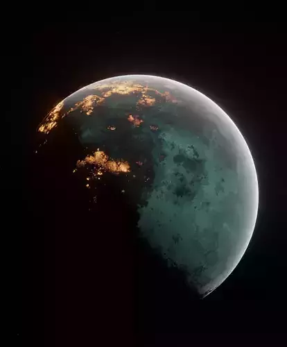 Planet Space Ready to game  Low-poly 3D model