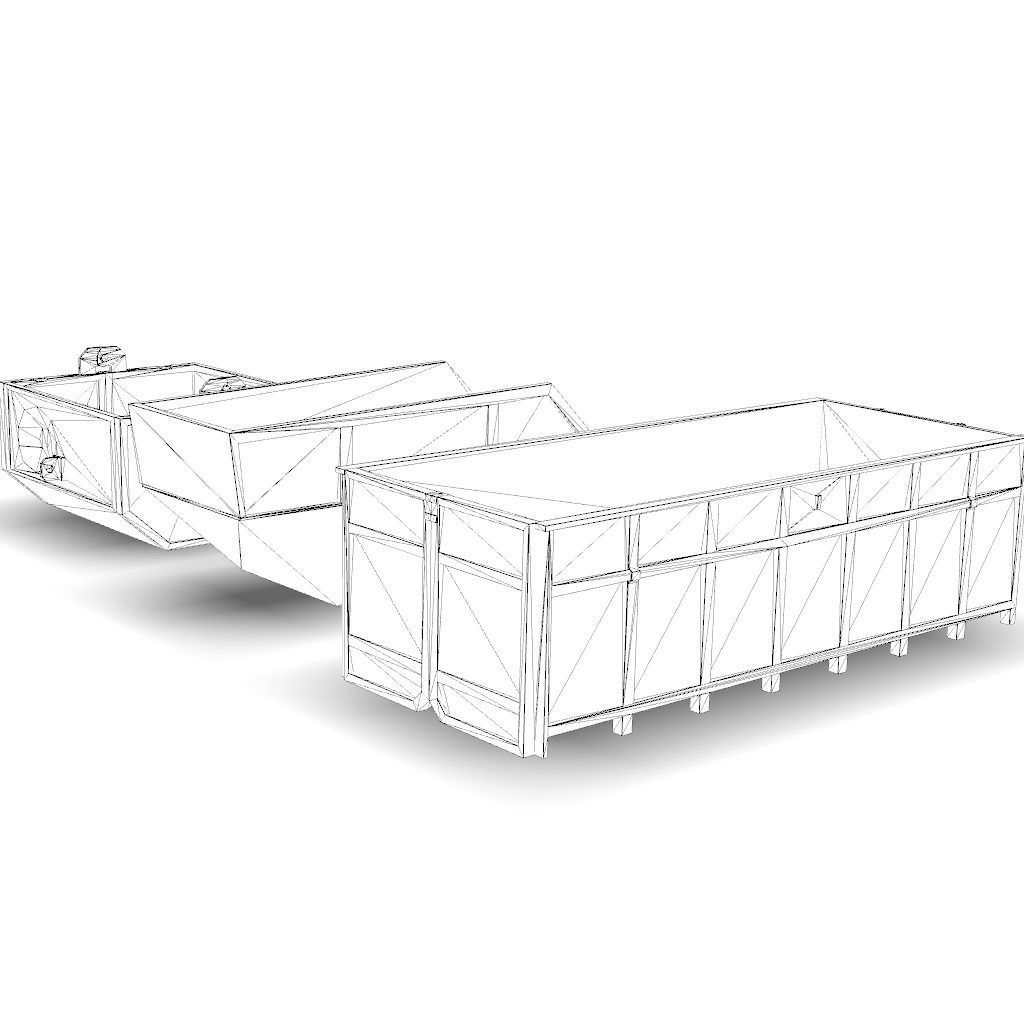 Trash containers Low-poly 3D model_5