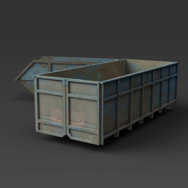 Trash containers Low-poly 3D model_1