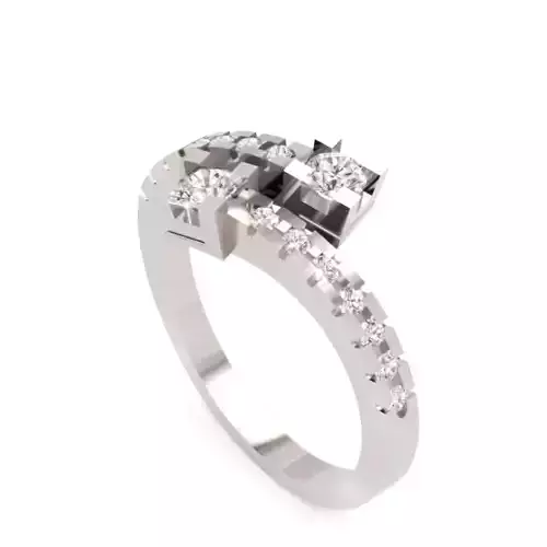 Crowned Elegance Band STL 3DM CAD Model with Regal