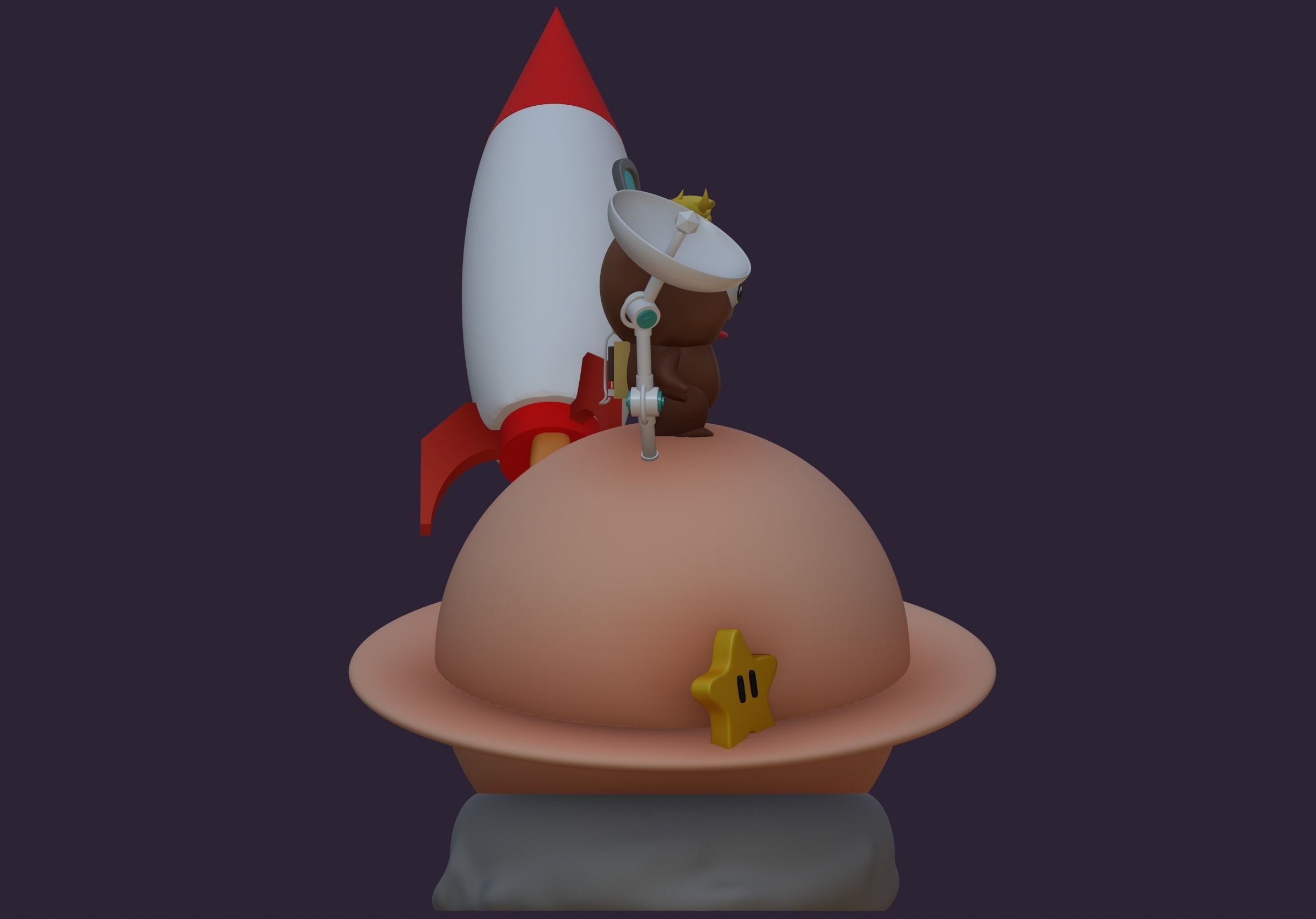 Astronaut teddy bear 3D print model_1