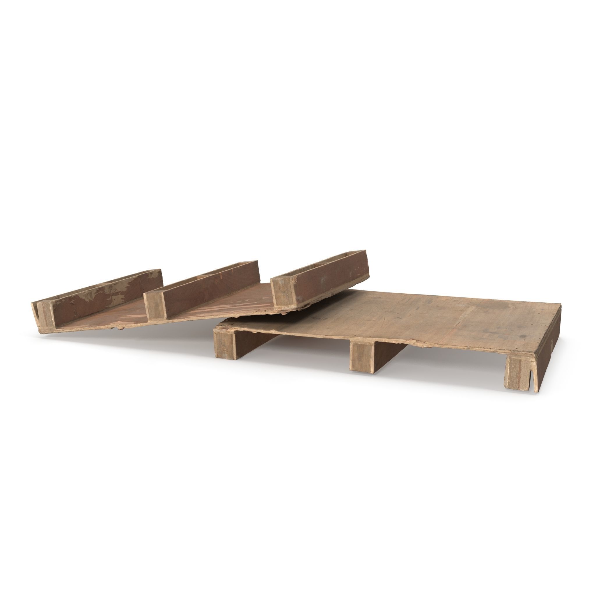 Wooden Pallet 2 Low-poly 3D model_13