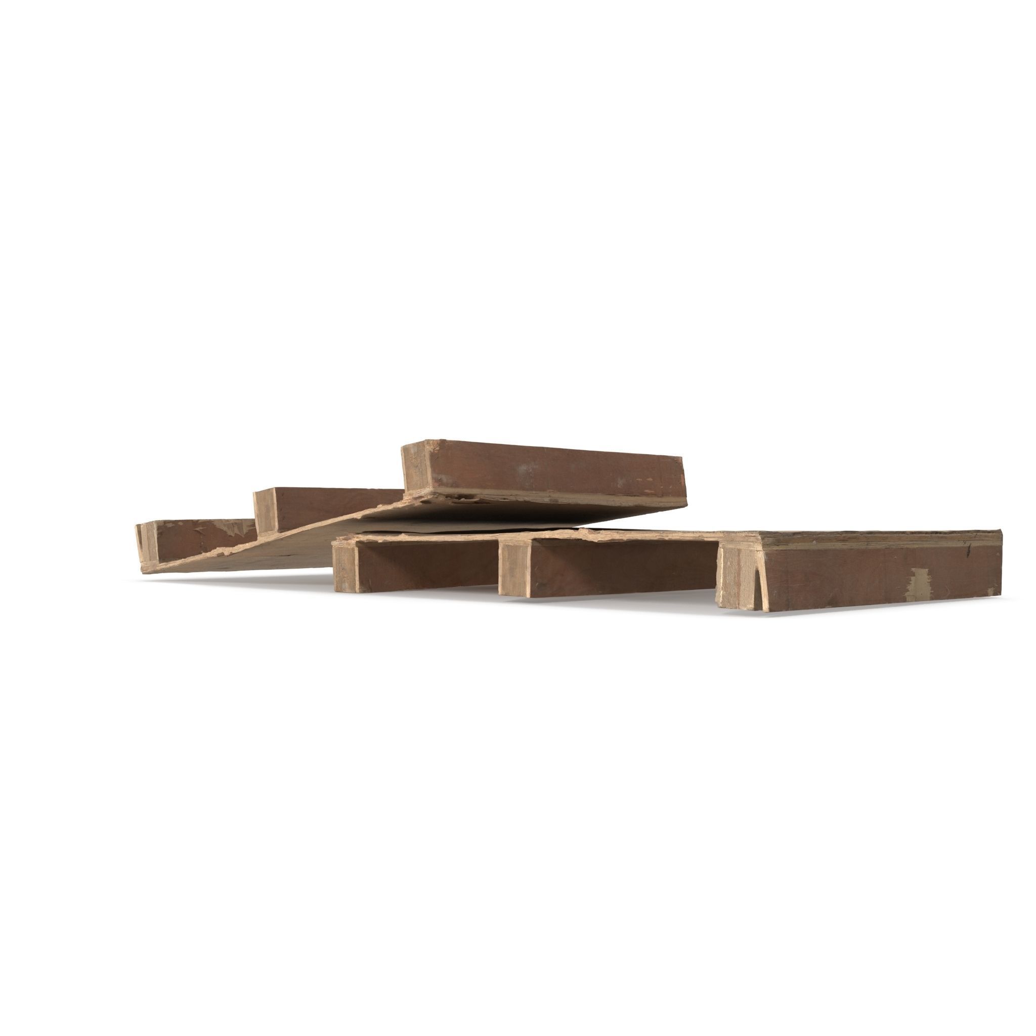 Wooden Pallet 2 Low-poly 3D model_7