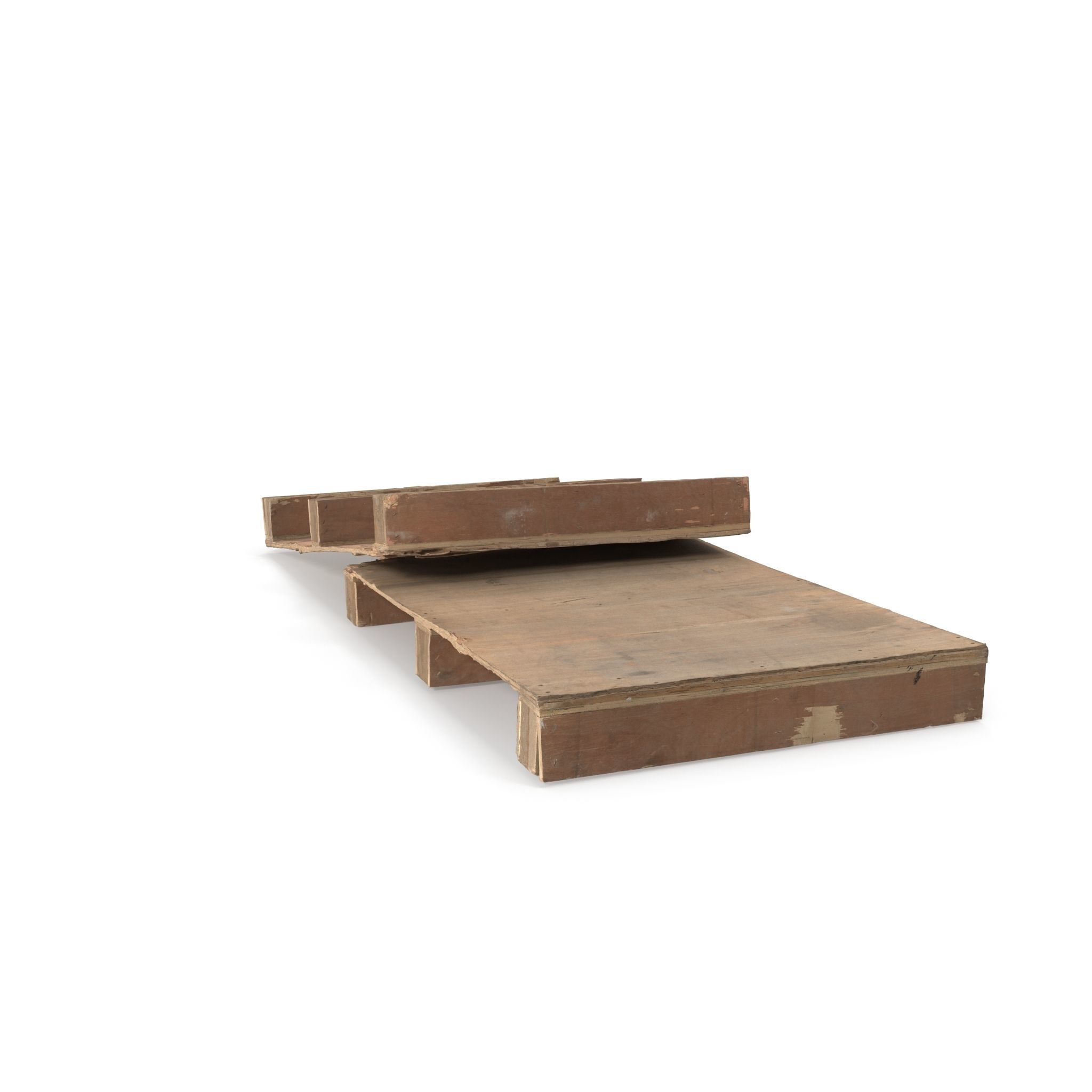 Wooden Pallet 2 Low-poly 3D model_8