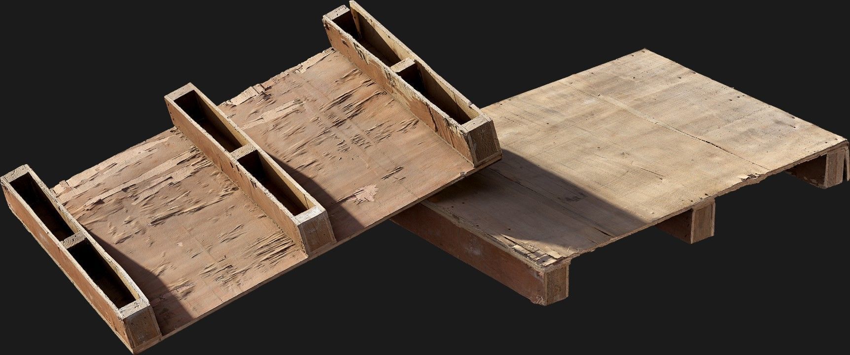 Wooden Pallet 2 Low-poly 3D model_4