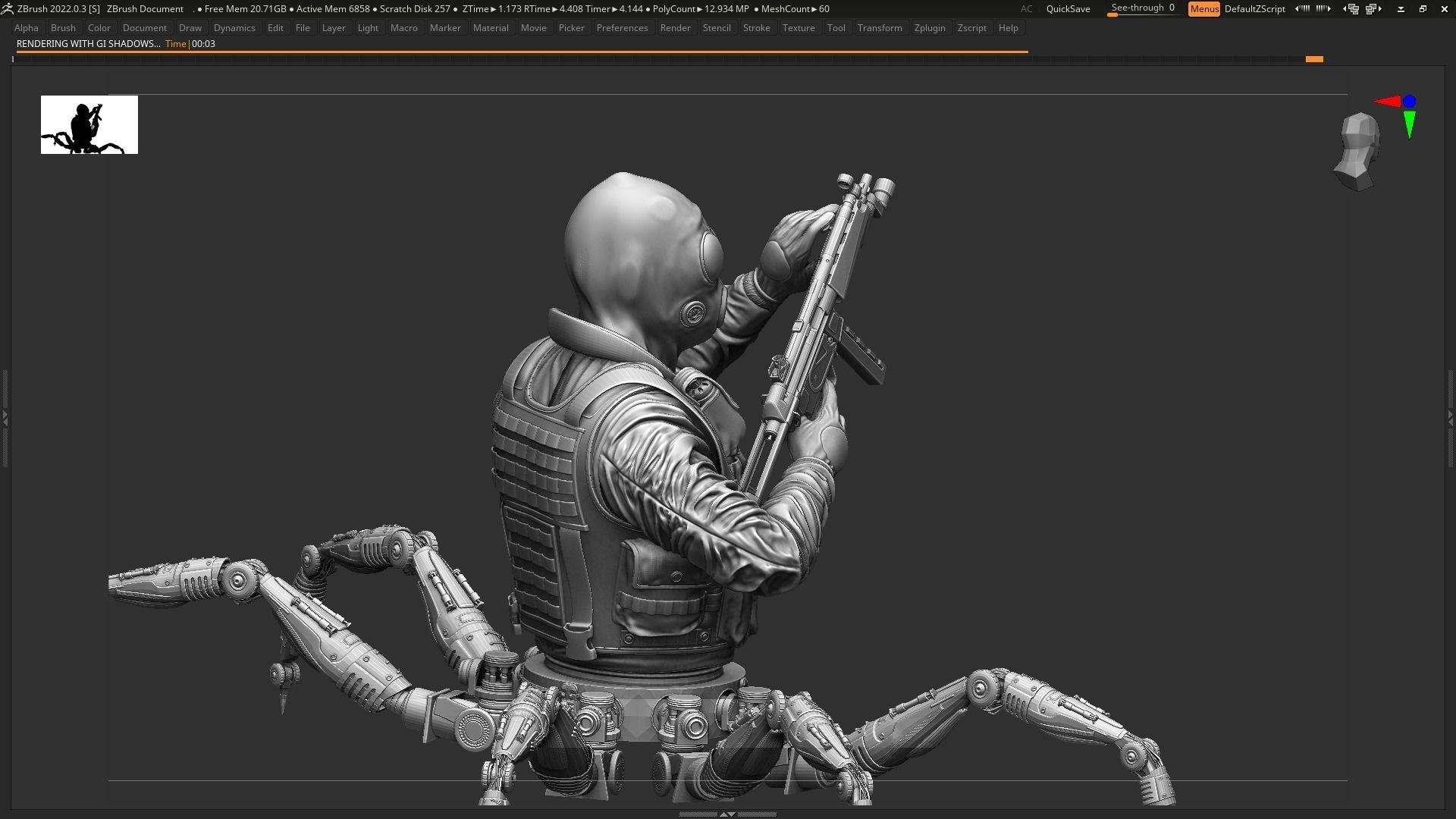 robotic crab special force solider 3D model_6