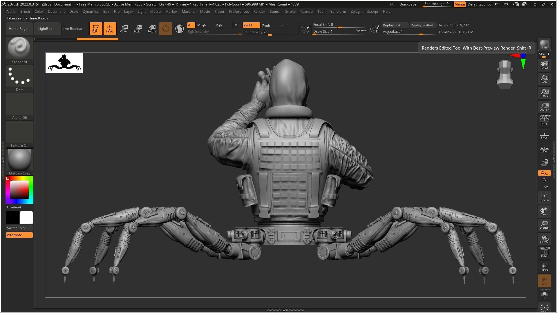 robotic crab special force solider 3D model_9