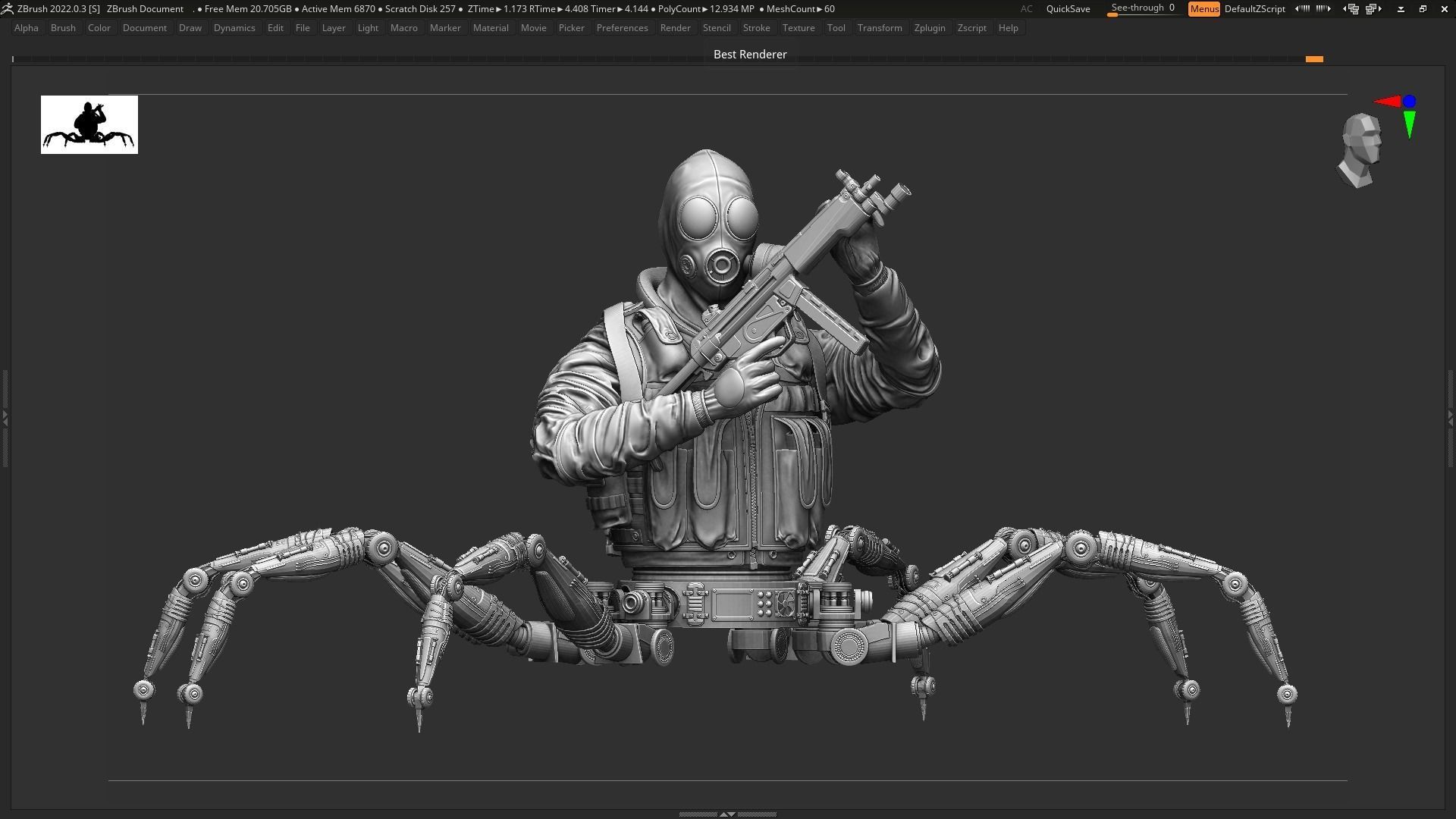 robotic crab special force solider 3D model_5