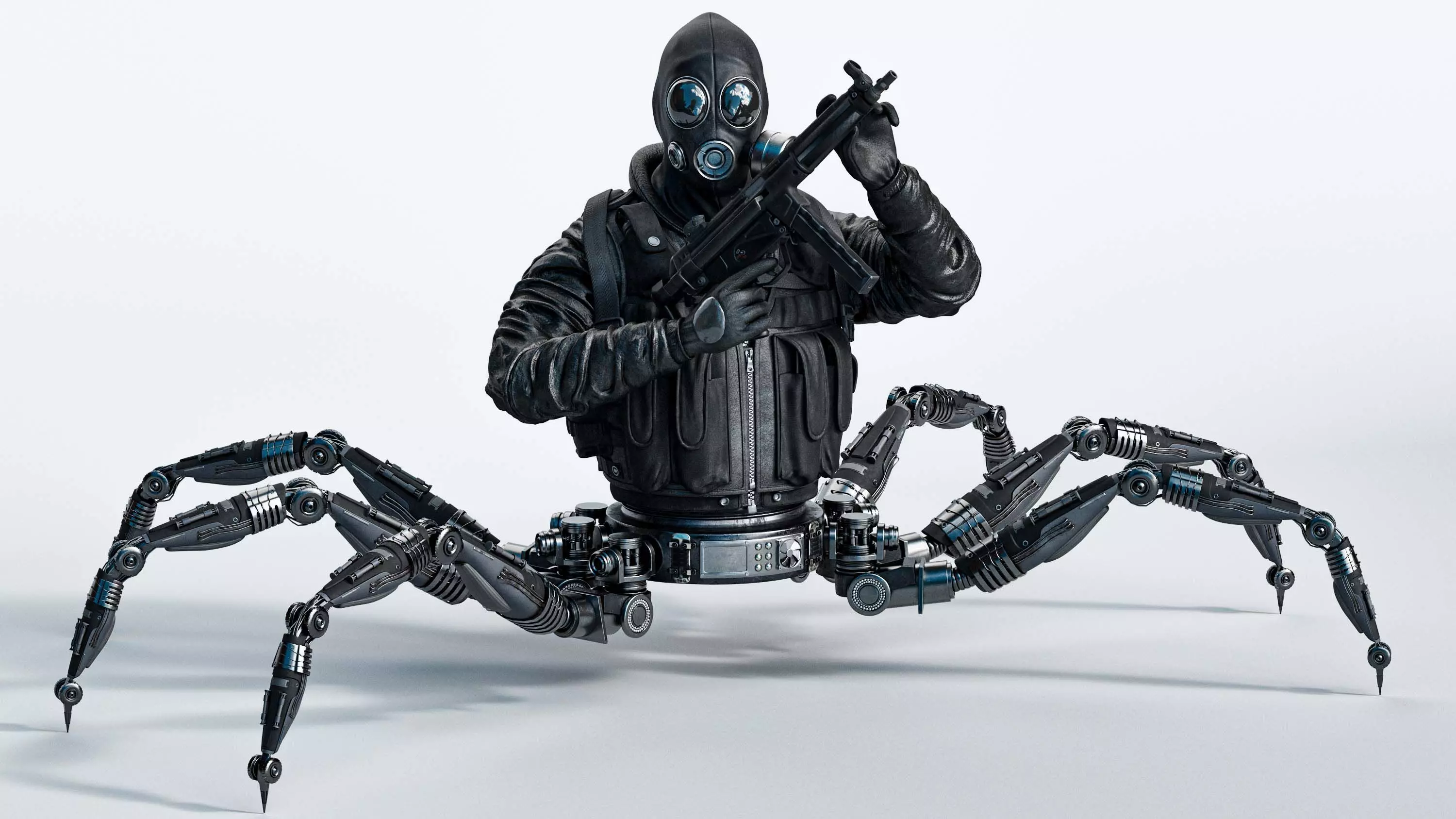 robotic crab special force solider 3D model_0