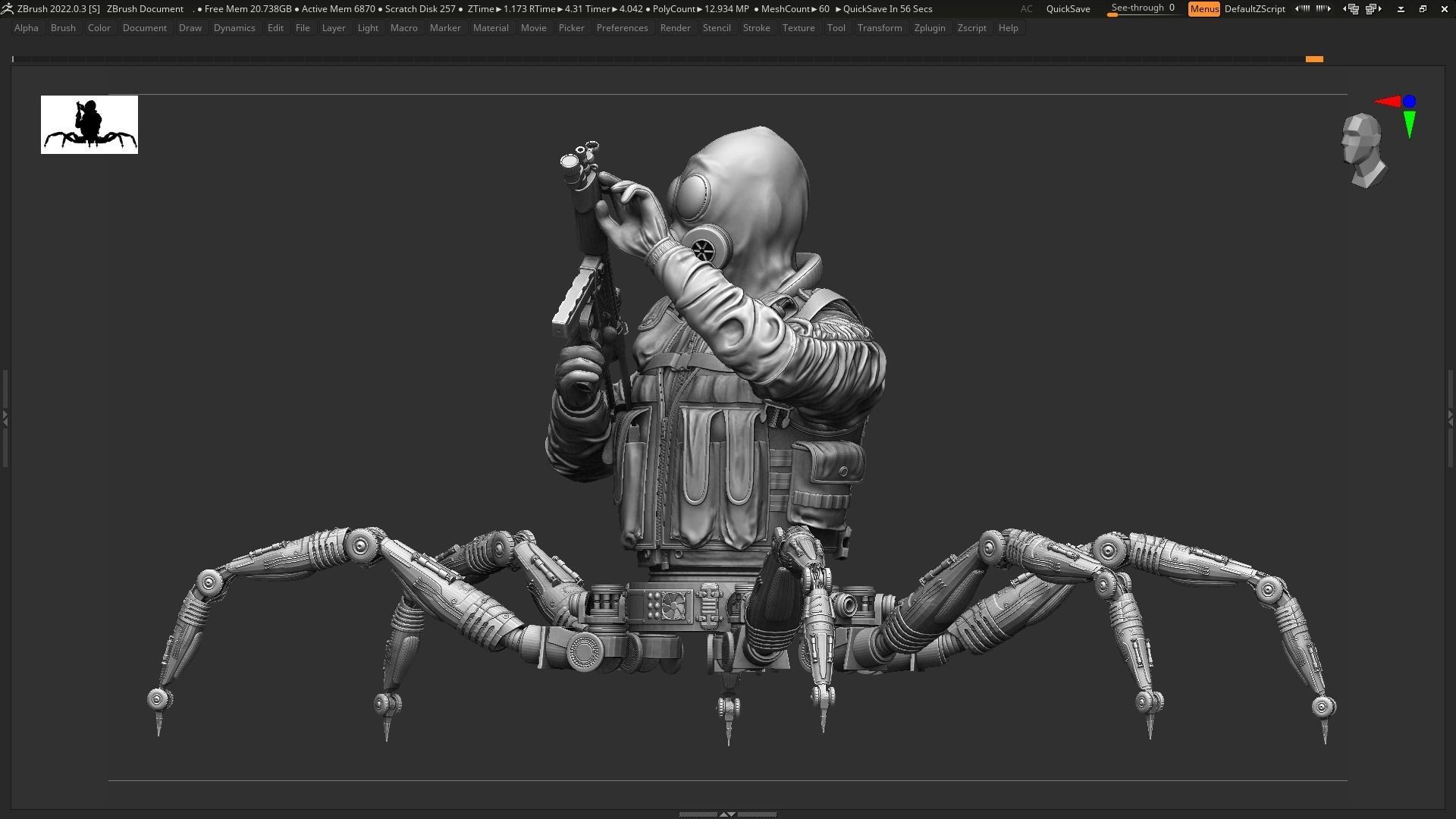 robotic crab special force solider 3D model_7