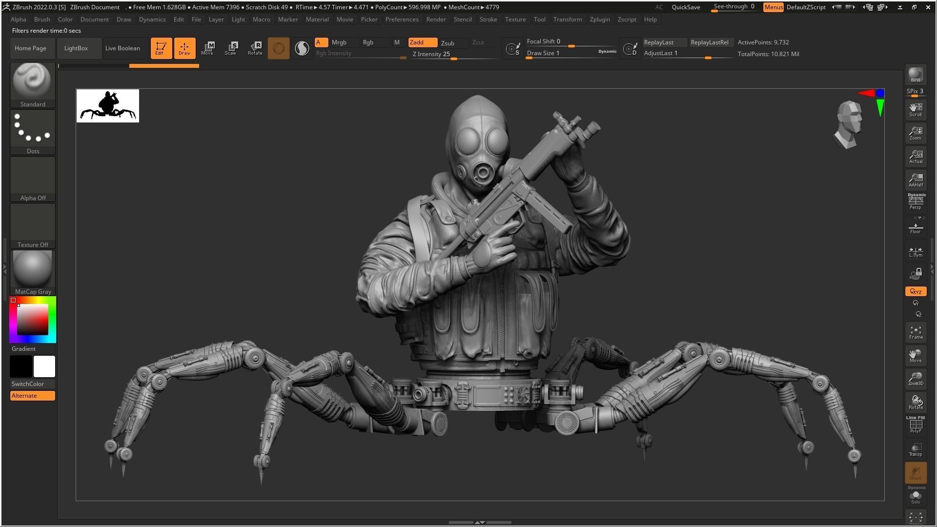 robotic crab special force solider 3D model_2