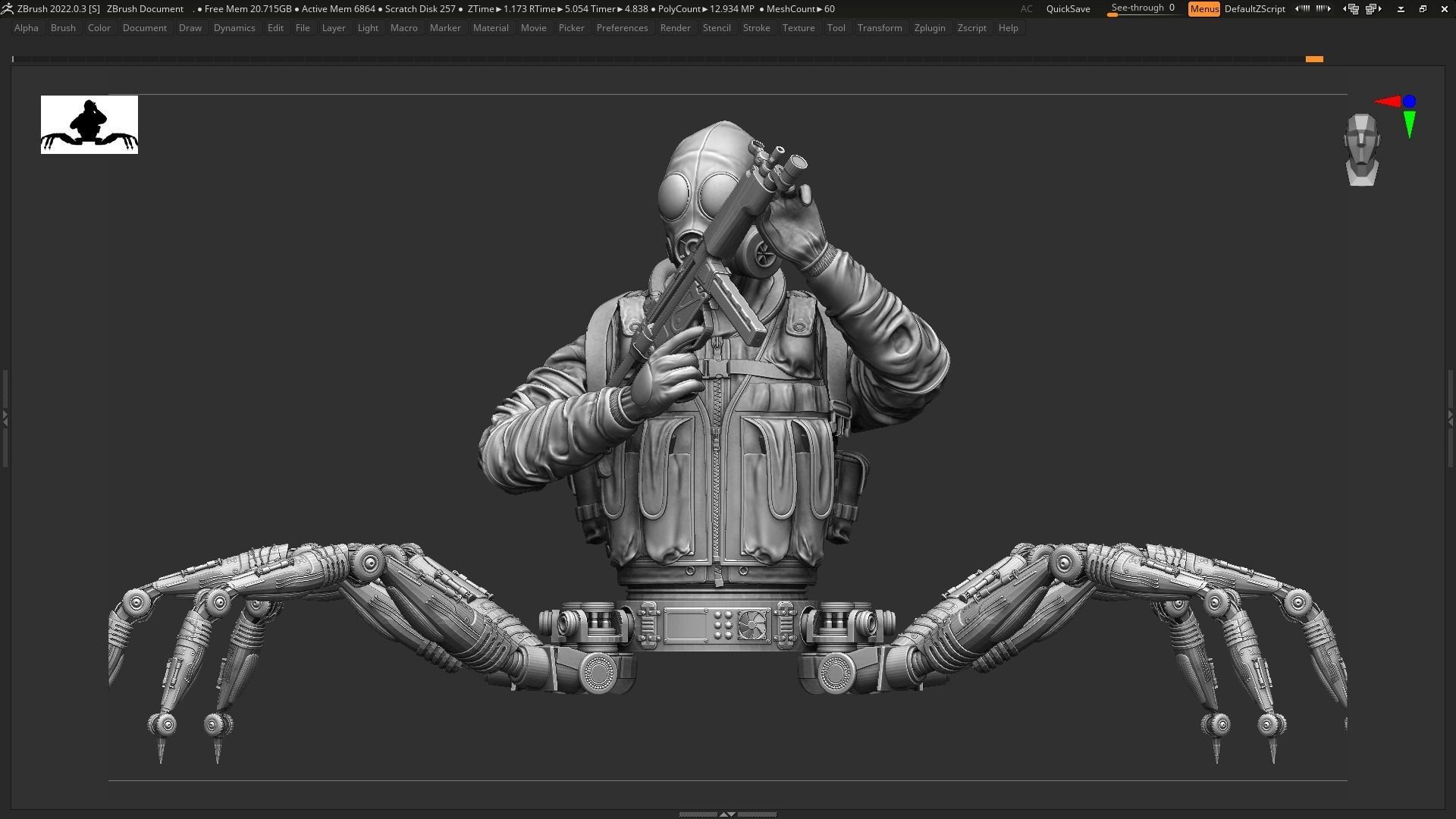 robotic crab special force solider 3D model_4
