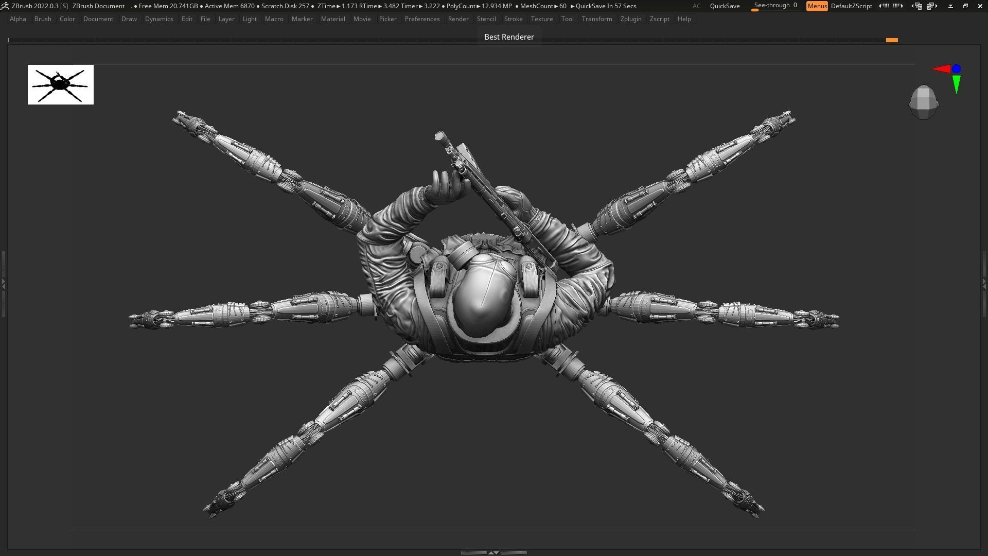 robotic crab special force solider 3D model_8