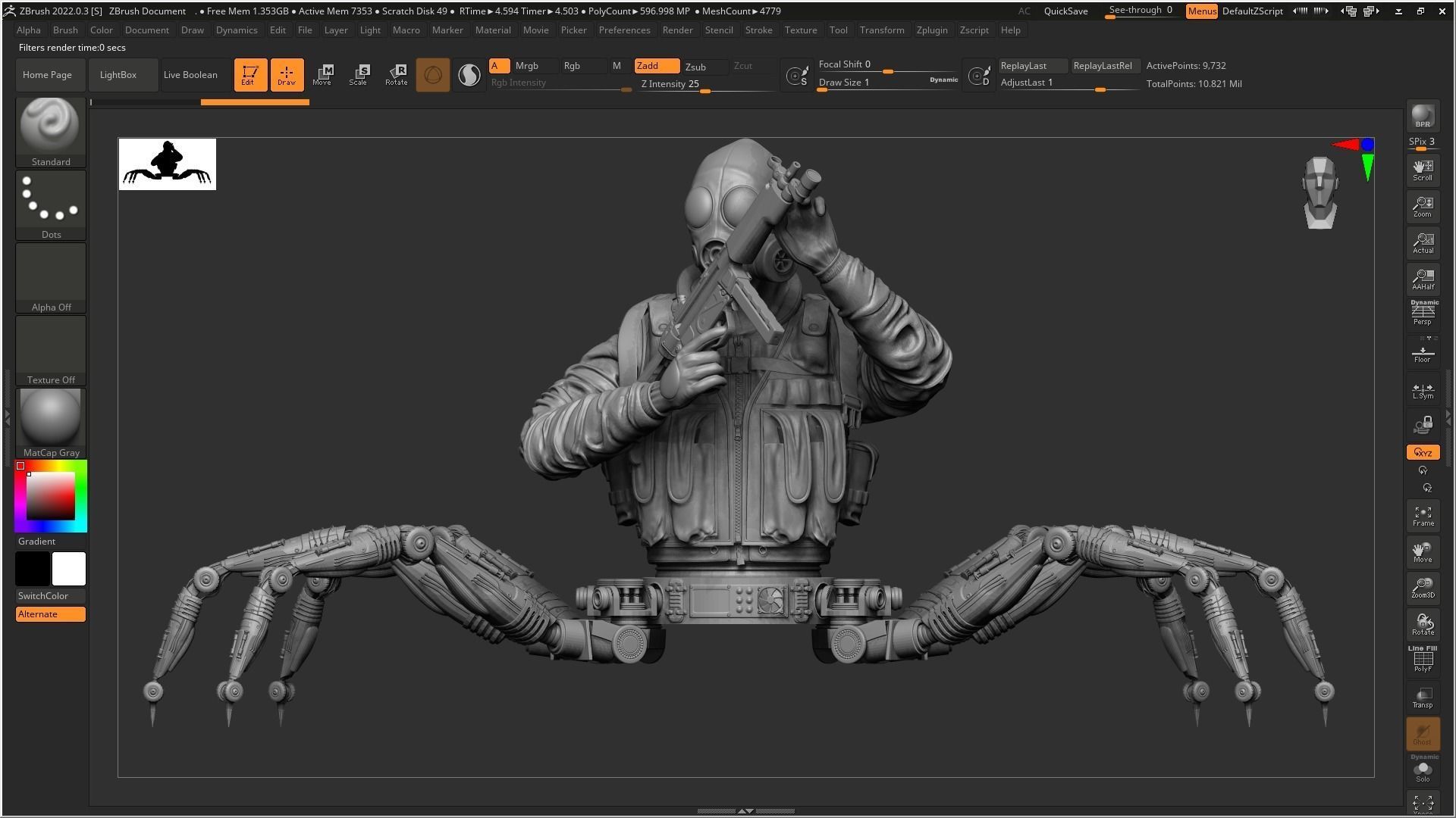 robotic crab special force solider 3D model_3