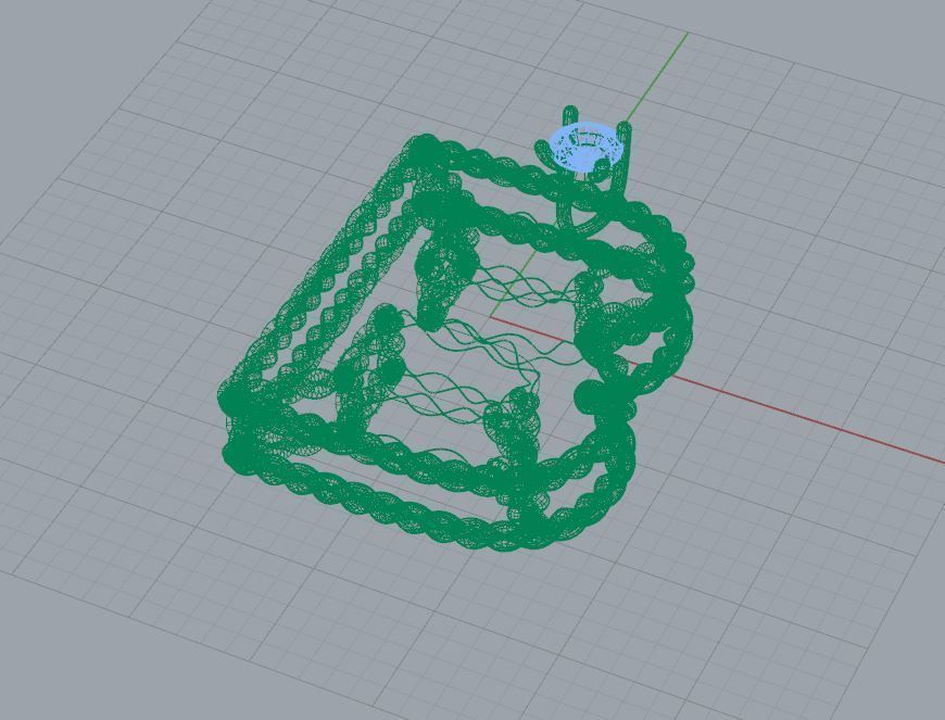 B letter pendant 3D print model_4