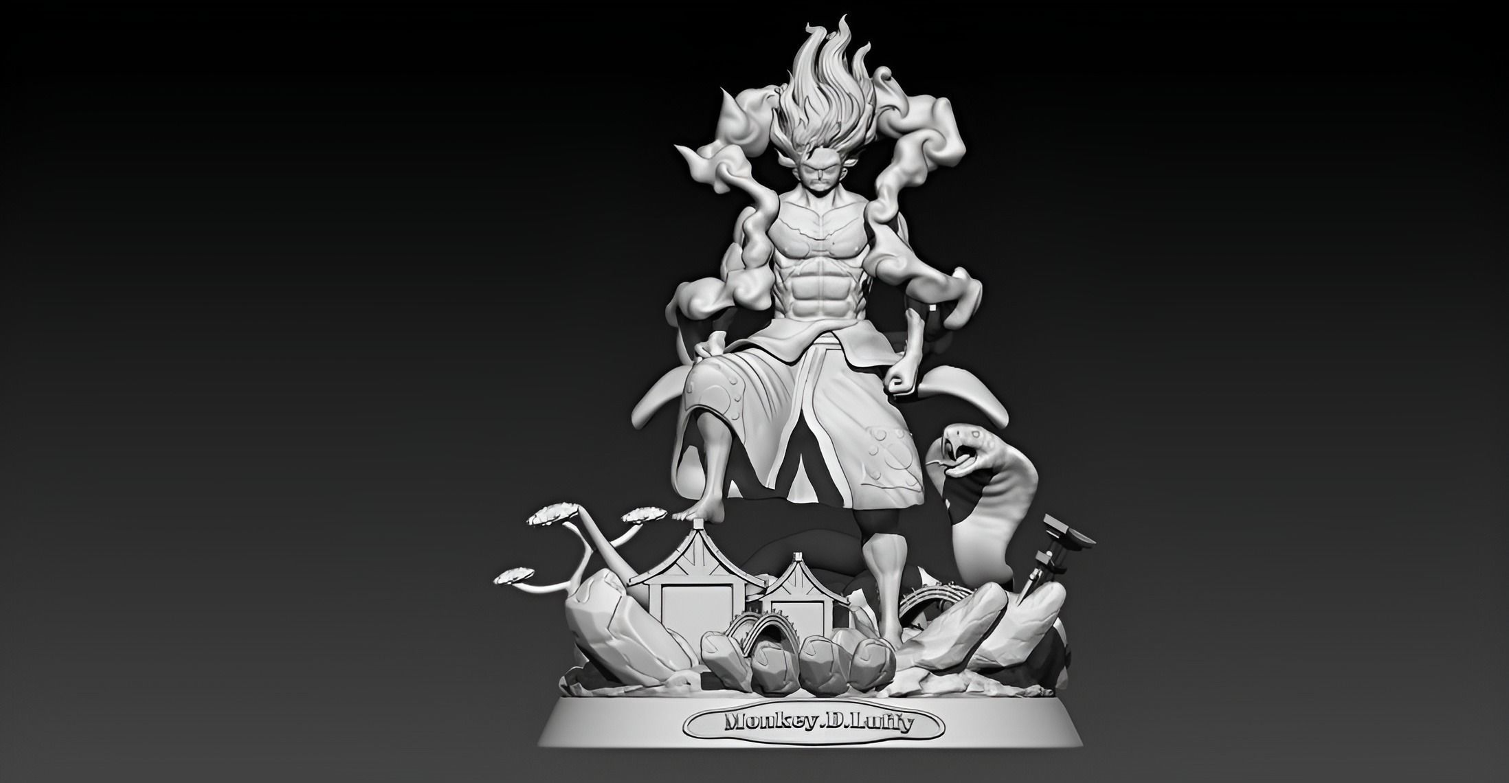 LUFFY GEAR 4 - SNAKE MAN - ONE PIECE - 3D PRINT 3D print model_2