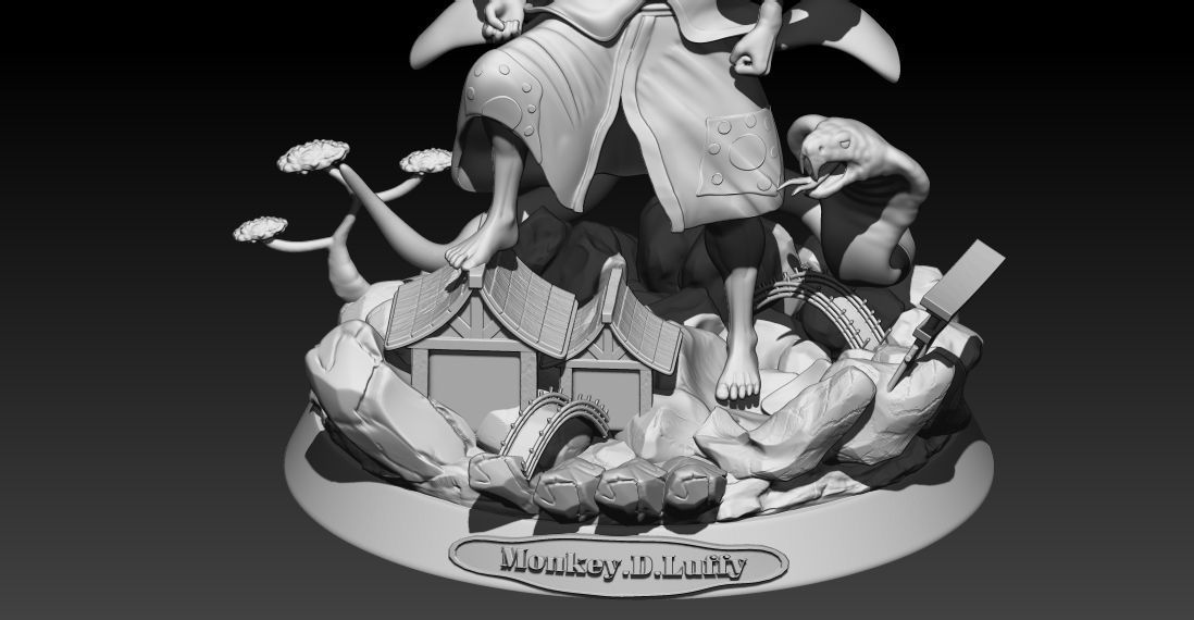 LUFFY GEAR 4 - SNAKE MAN - ONE PIECE - 3D PRINT 3D print model_4