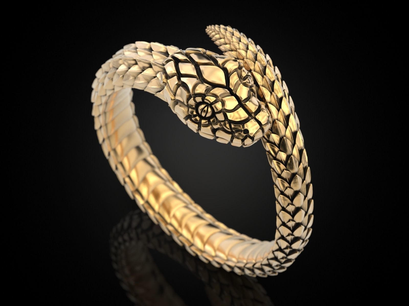 Snake ring around the finger Nomad 3D print model_2