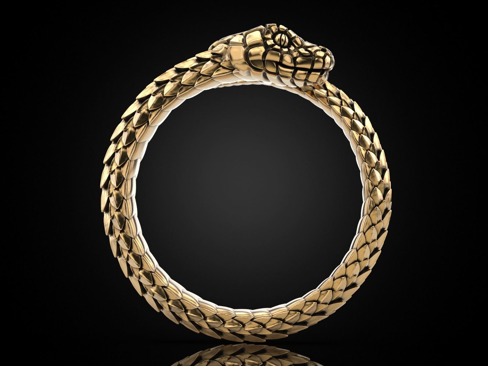 Snake ring around the finger Nomad 3D print model_5