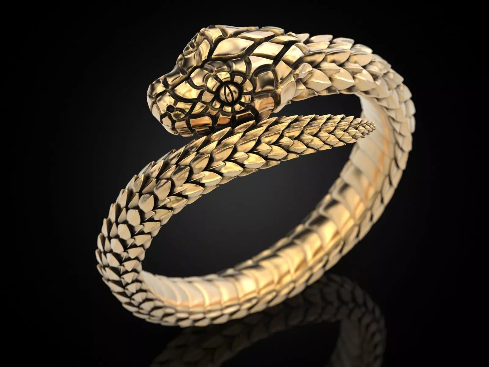 Snake ring around the finger Nomad 3D print model_0