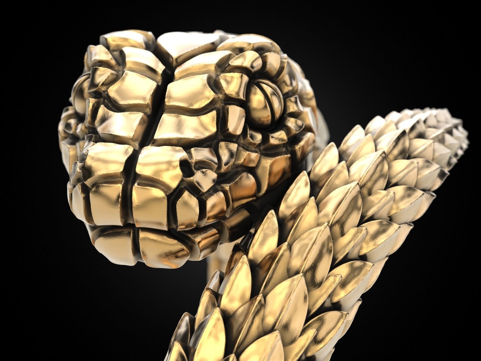 Snake ring around the finger Nomad 3D print model_4