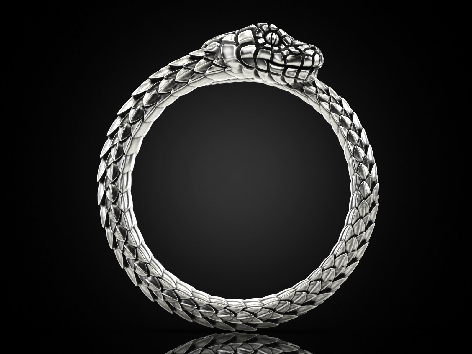 Snake ring around the finger Nomad 3D print model_13