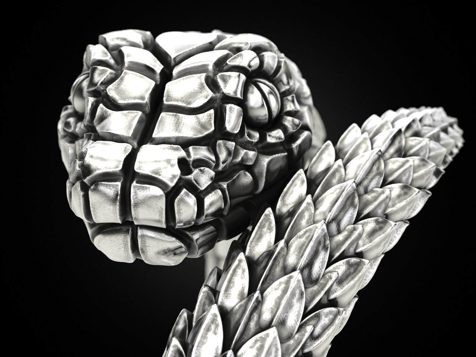 Snake ring around the finger Nomad 3D print model_14
