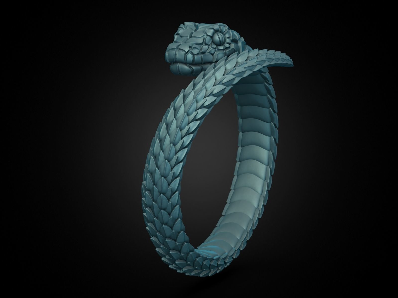 Snake ring around the finger Nomad 3D print model_8