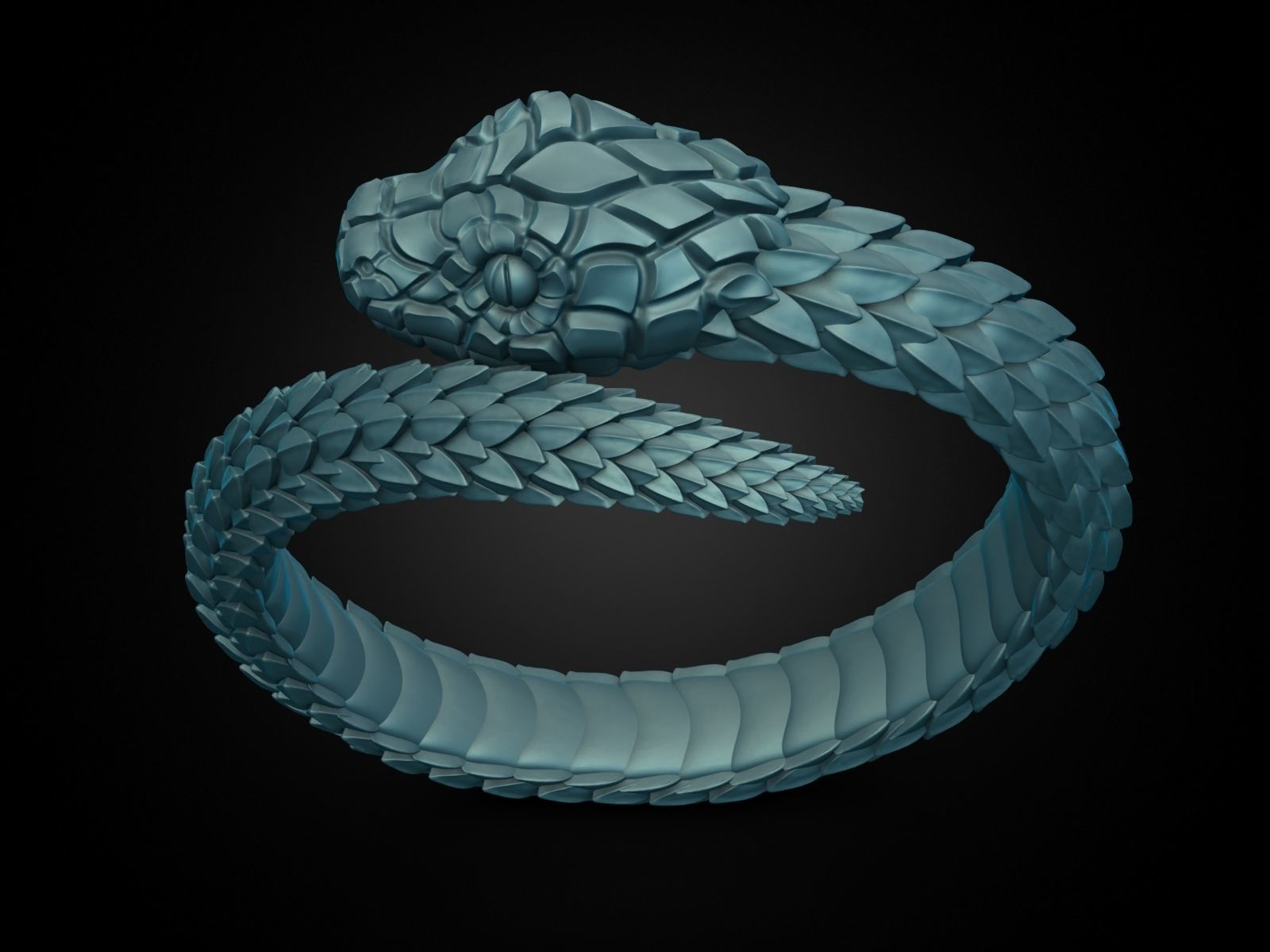 Snake ring around the finger Nomad 3D print model_9